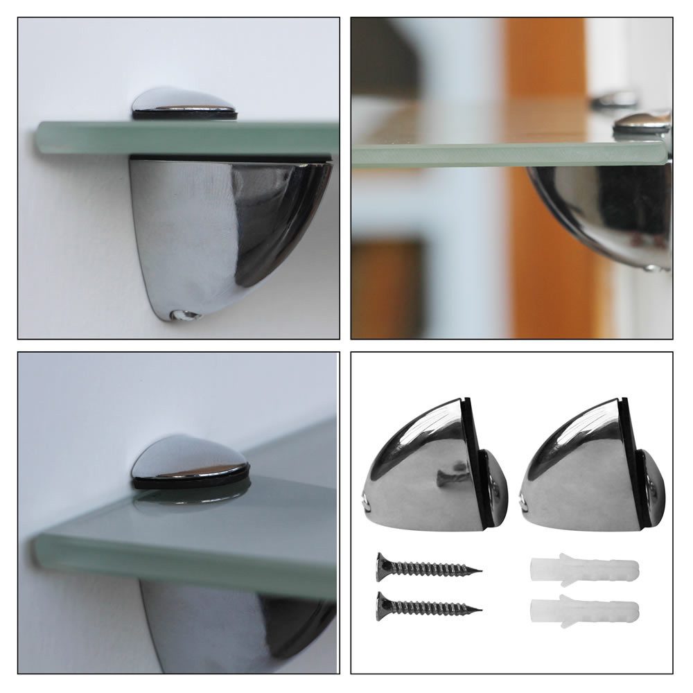 Melko Wandregal Wandregal Badregal Glasregal mit Halterung aus Klarglas Glasablage, Stück 1-tlg., Geschliffenen Kanten