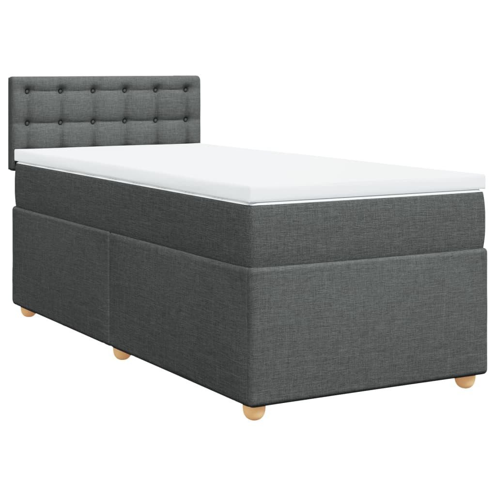 vidaXL Bett Boxspringbett mit Matratze Dunkelgrau günstig online kaufen