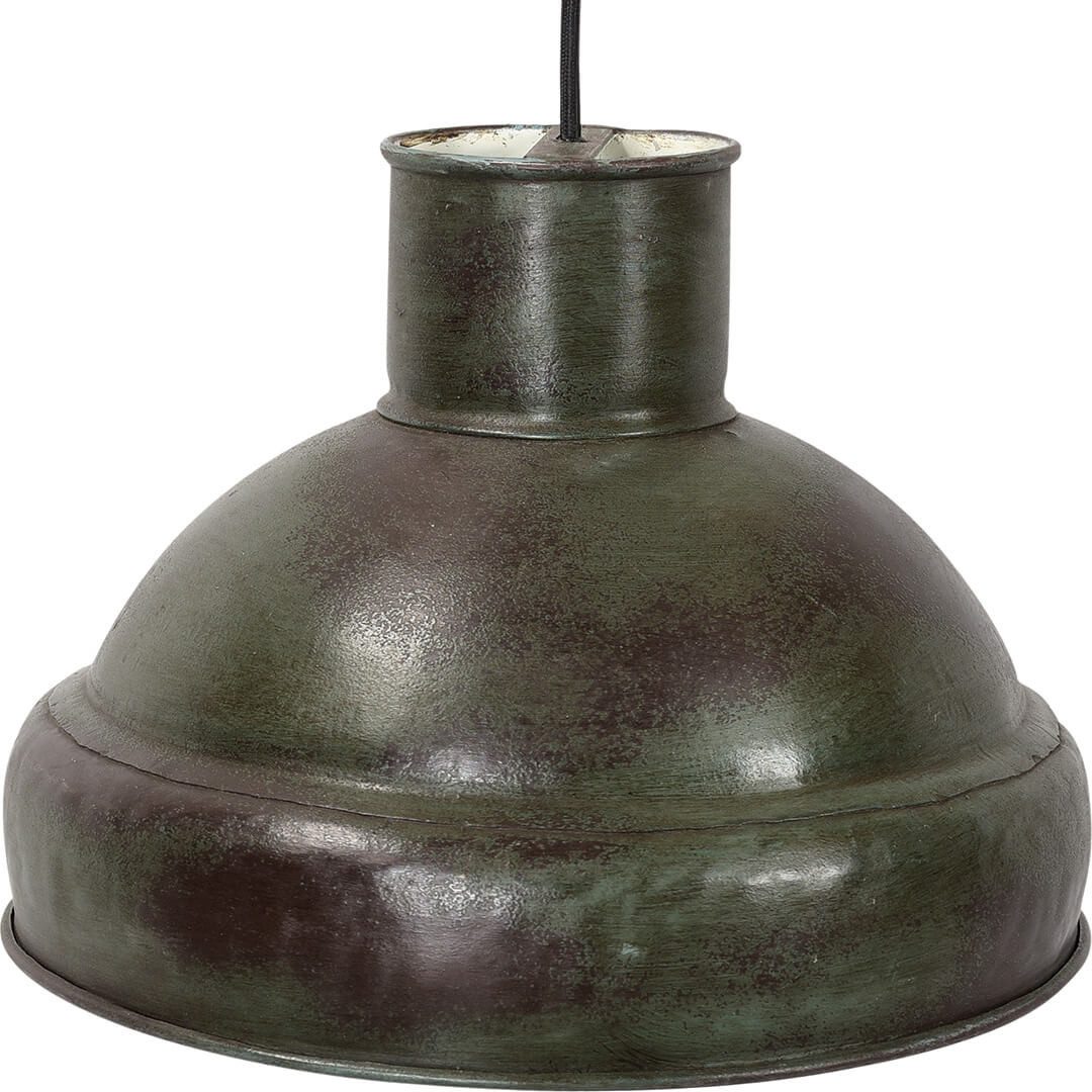 Trademark Lampenschirm Rustikale fabrikähnliche Lampe aus Eisen Antikgrün ⌀ 35 cm
