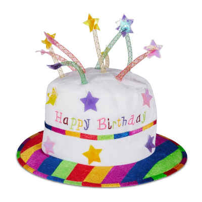 relaxdays Aufblasbares Partyzubehör Happy Birthday Hut Torte