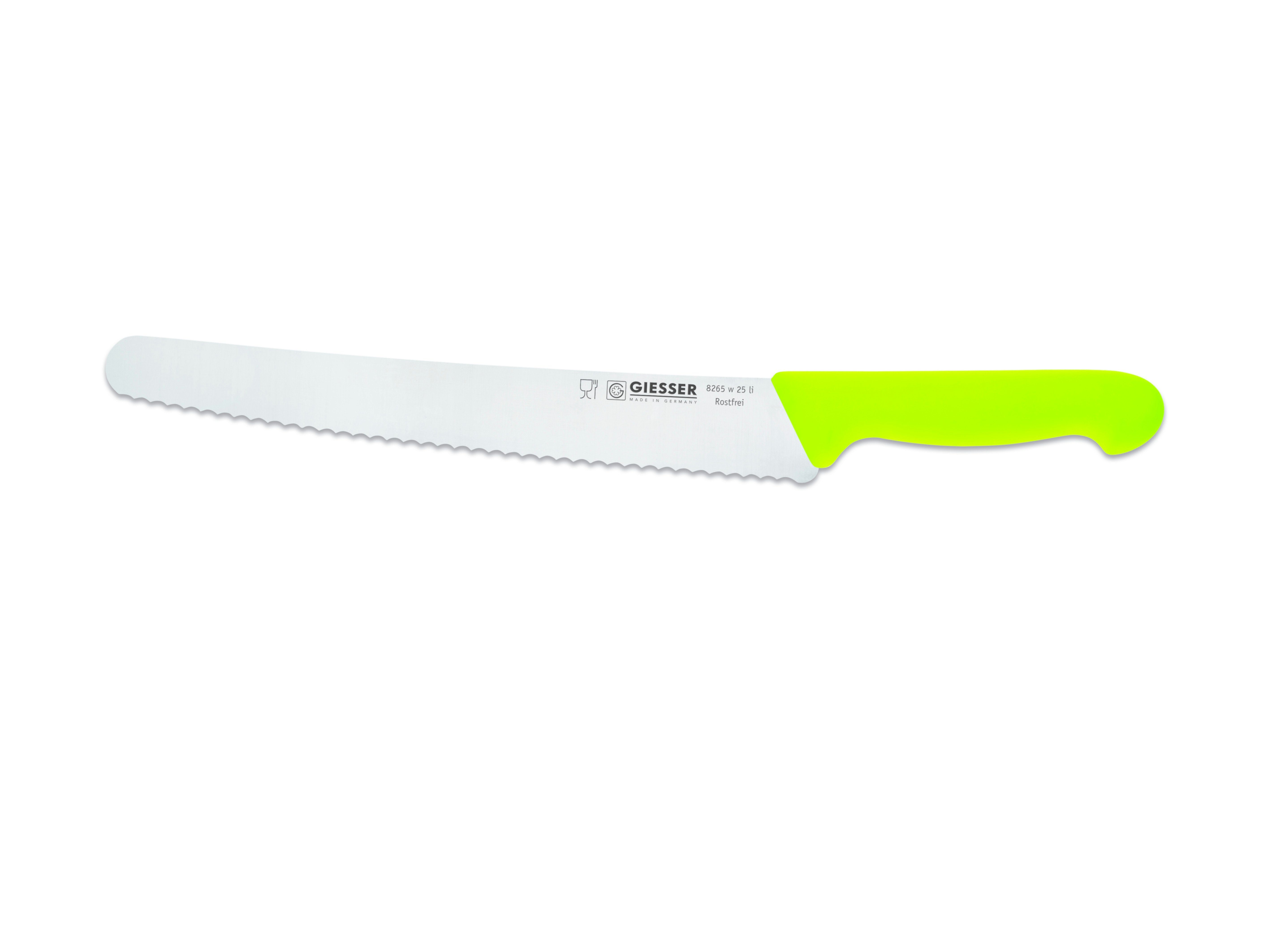 8265 limette w Messer Brotmesser Giesser 25, Universalmesser kunststoffgespritzt