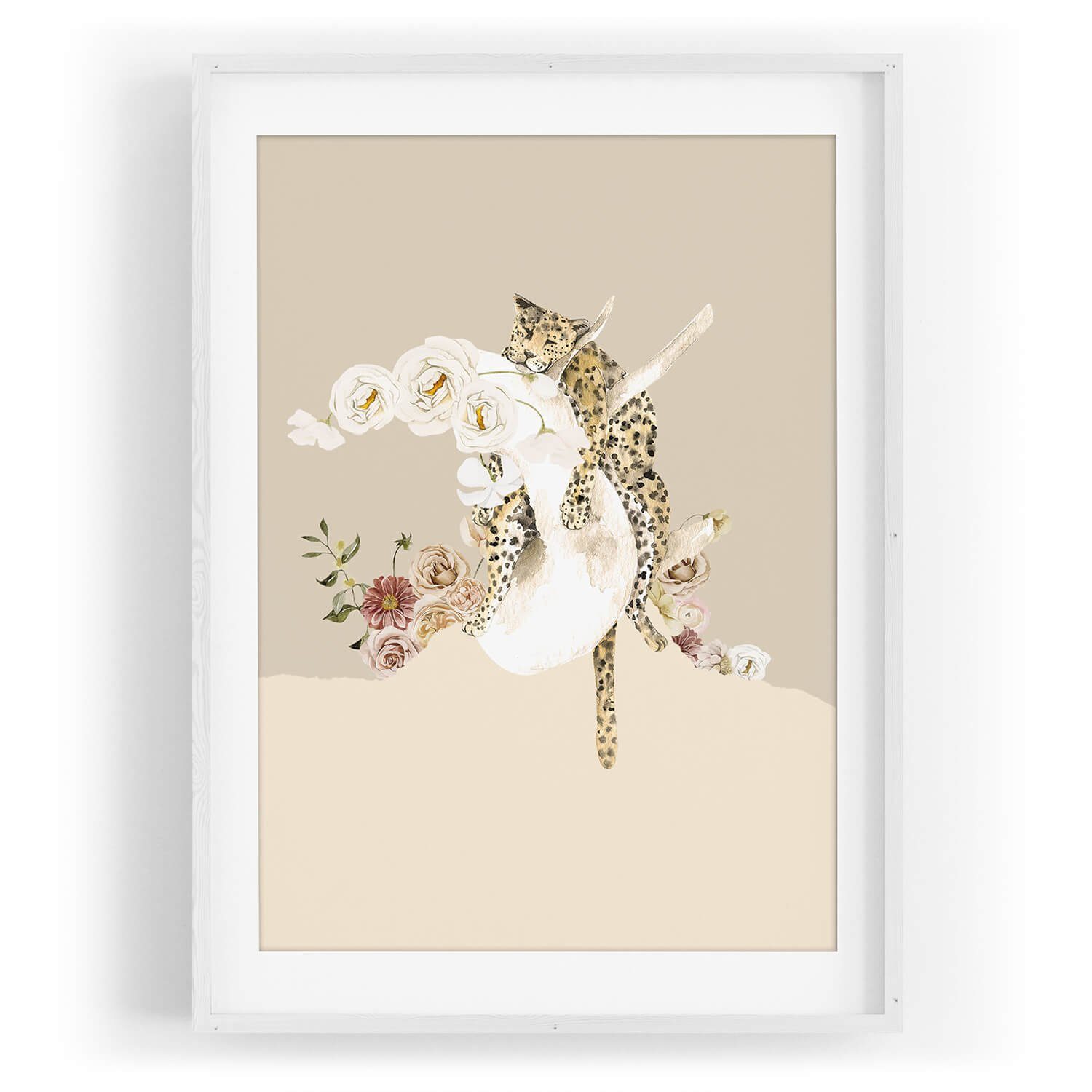 Sinus Art Wandbild Wandbild Tier Motiv Jaguar Blumen Blüten Wasserfarben Traumhaft. € 35,00