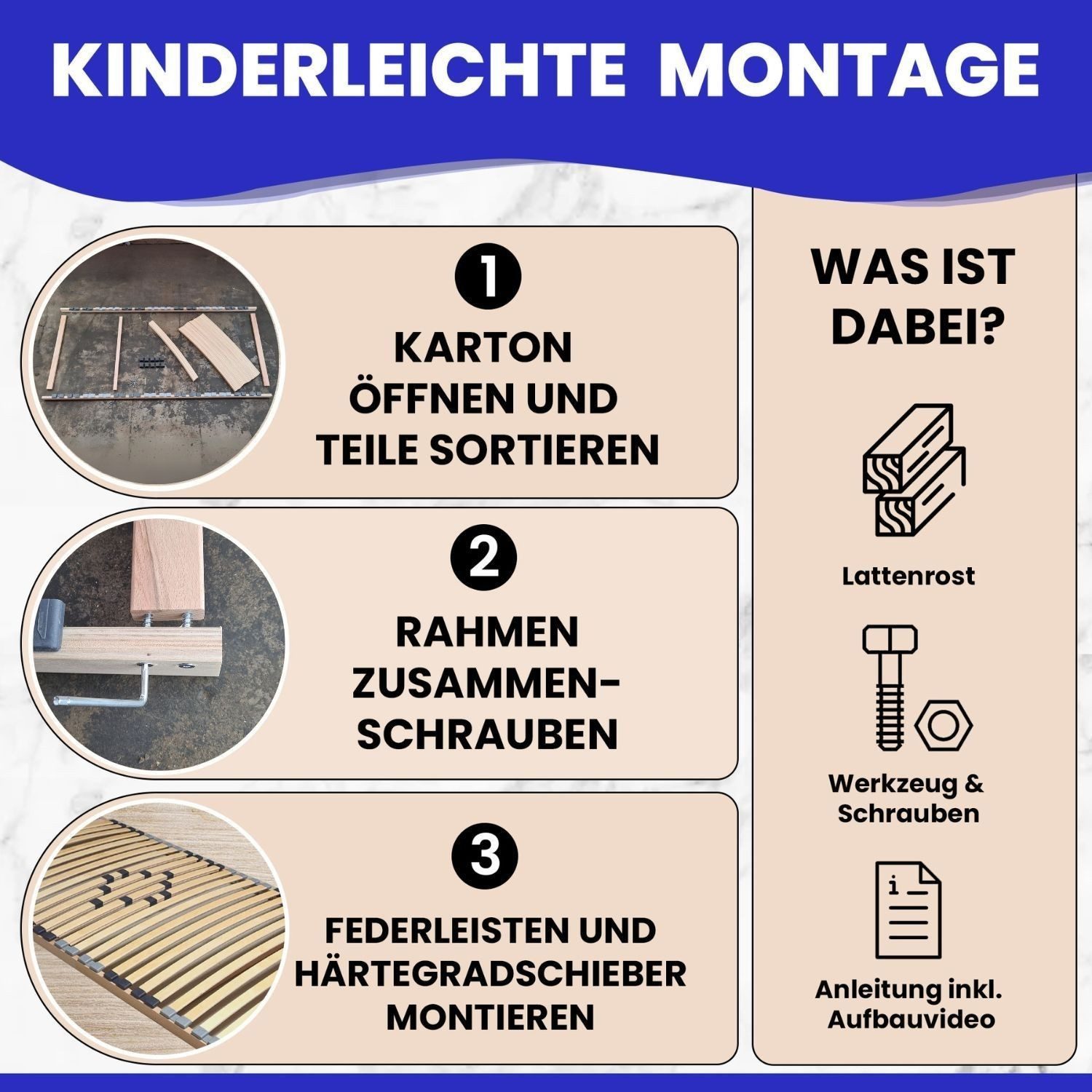 Lattenrost XXL Big Size, Coemo, Kopfteil nicht verstellbar, Fußteil nicht verstellbar, preisgünstige Selbstmontage, extra stabil auch für Übergewichtige, bis 200 kg belastbar, 80 x 200