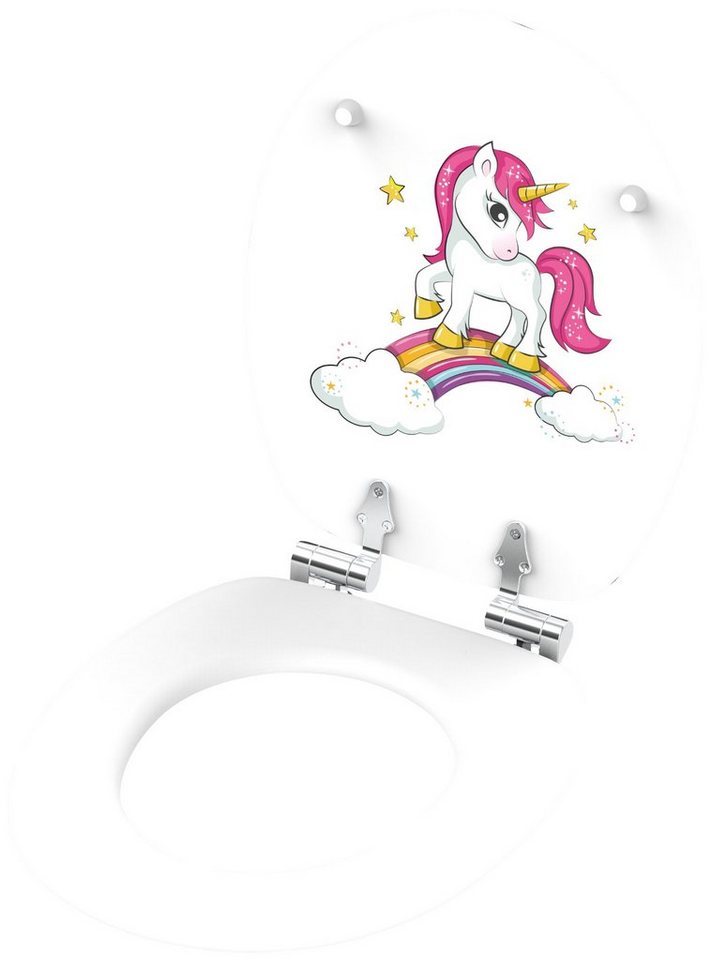 Thumbnail - Sanilo WC-Sitz Einhorn, mit Absenkautomatik, BxL: 37,7 x 42,0 - 47,0 cm