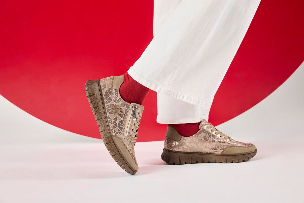 Rieker Plateausneaker Schnürschuh, Halbschuh, Freizeitschuh in Bequemweite G (weit)