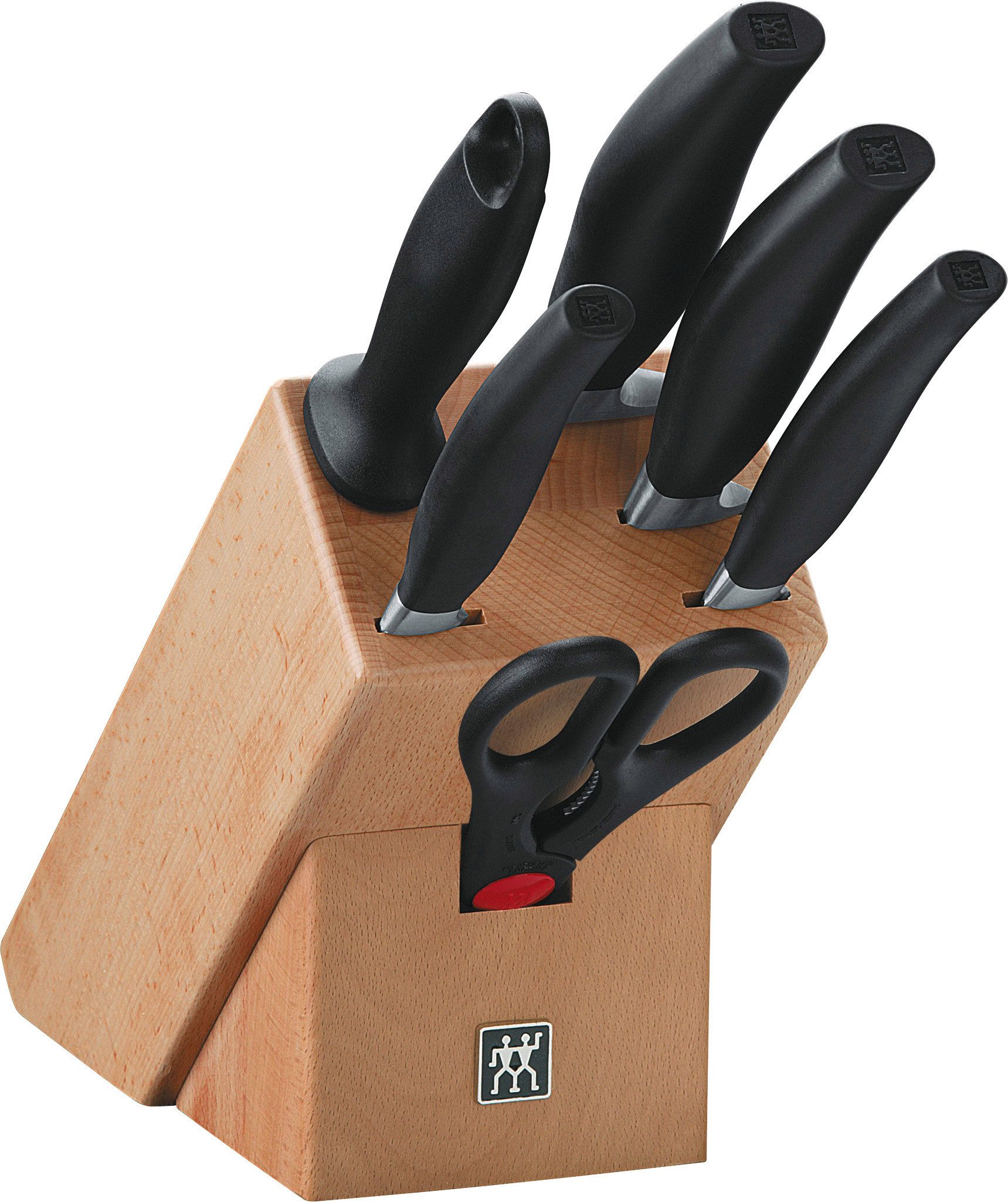 Zwilling Ножиblock ***** FIVE STAR (7tlg), Ножиblock mit 4 Ножиn + 1 Schere + 1 Wetzstahl, Buche, natur