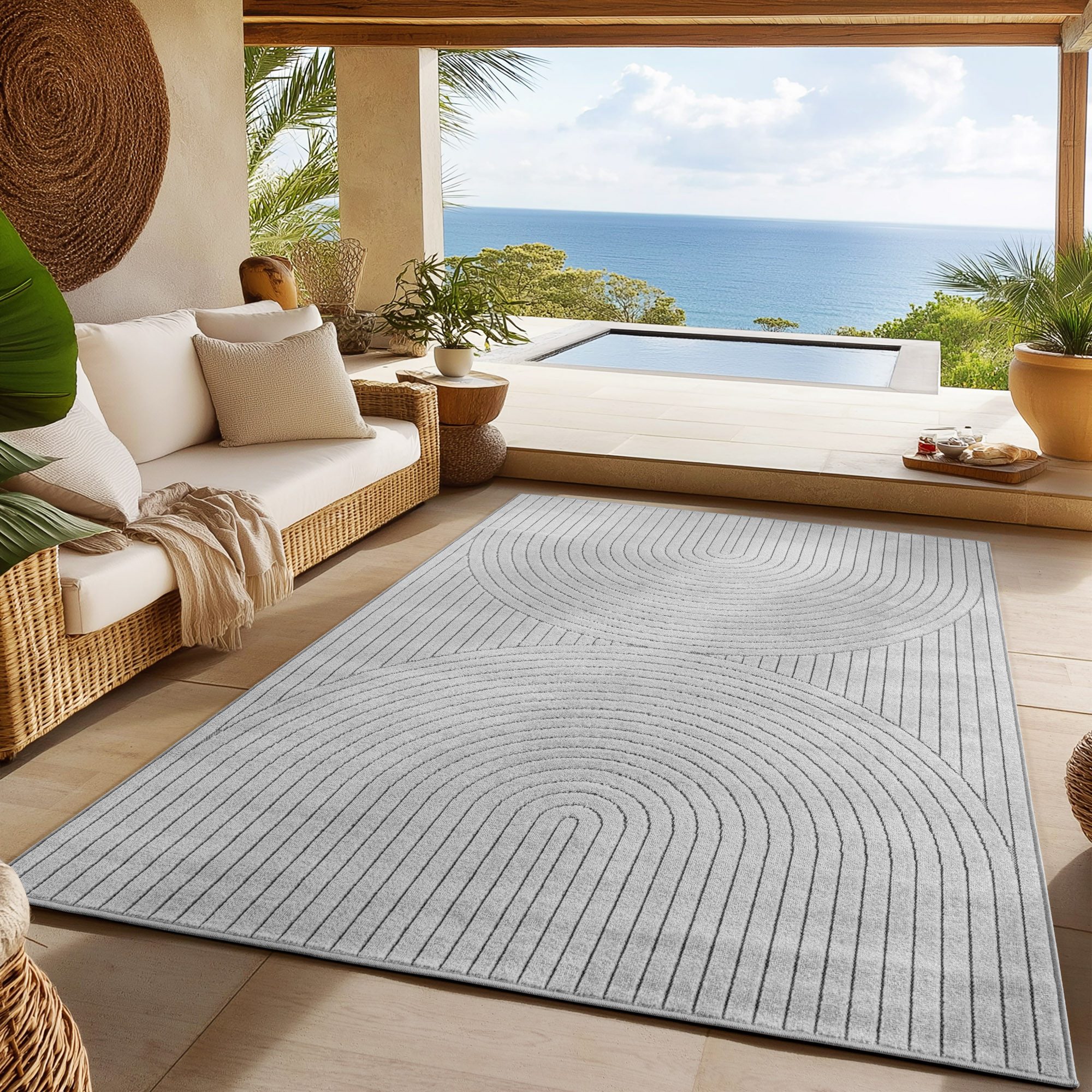 SIMPEX24 Outdoorteppich Skandinavischer 3D Design, Rechteckig, Höhe: 5 mm, günstig online kaufen