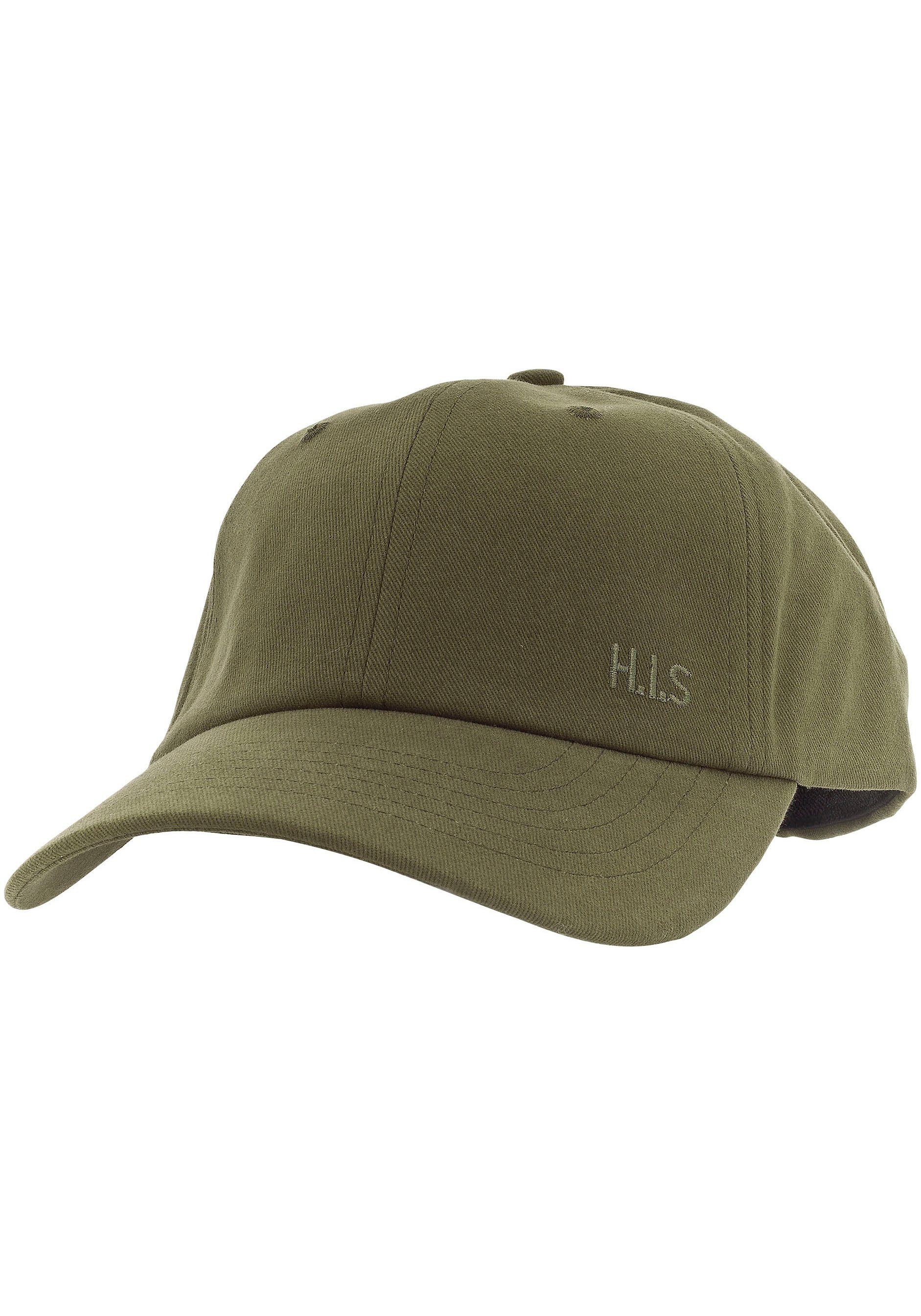 H.I.S Baseball Cap Baumwollcap Verwaschungen grün Stickerei leichten H.I.S. mit und