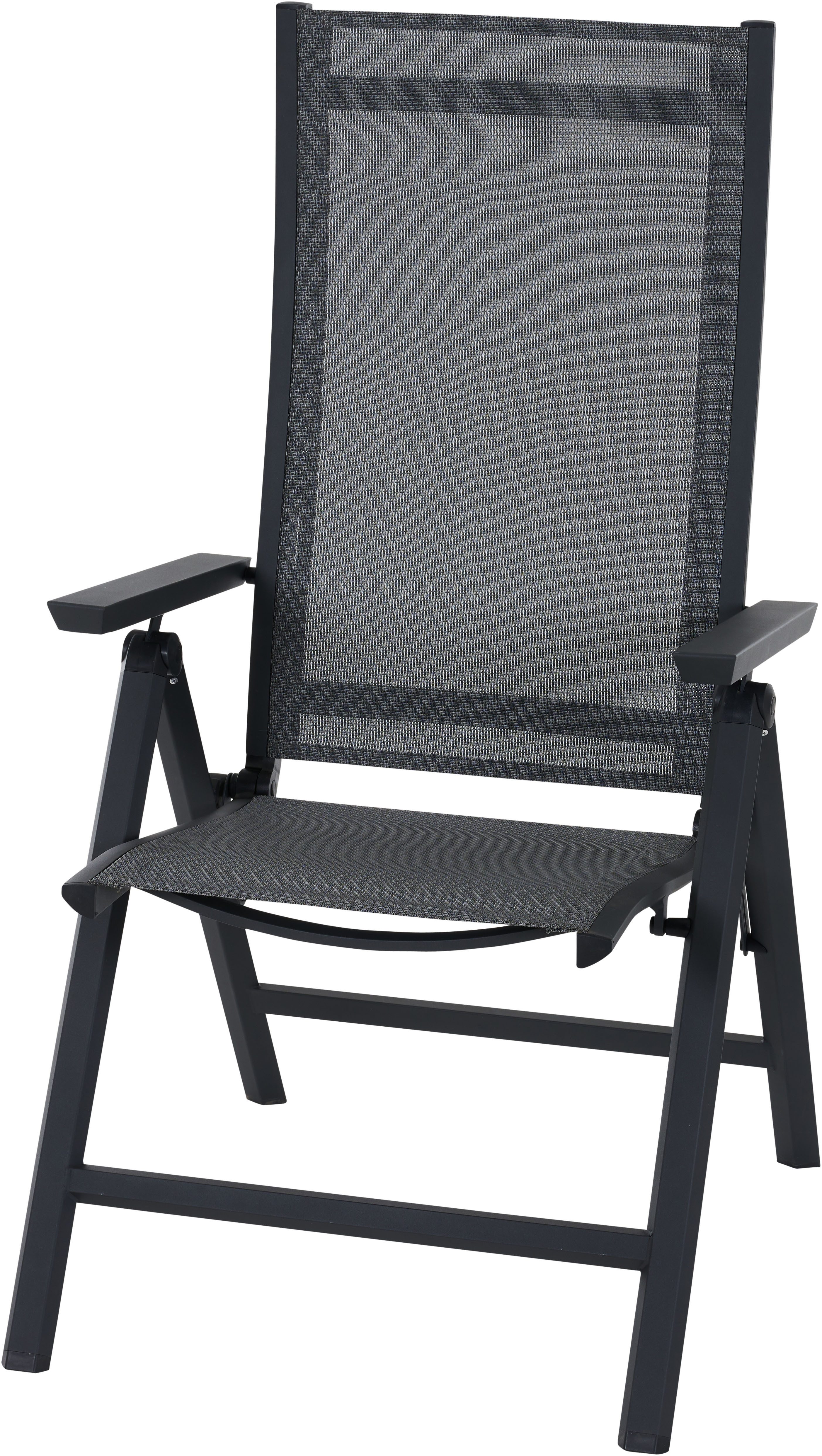 Siena Garden Gartensessel TAURO Klappsessel, matt anthrazit, Gestell aus Aluminium, Ranotex® Bezug royal-grey