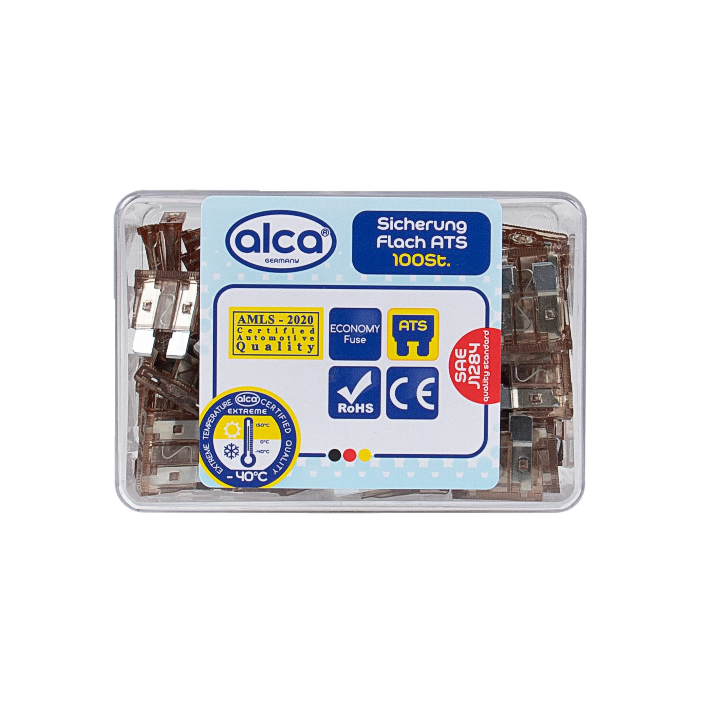 alca Flachstecksicherungshalter Flach-Sicherungen 7,5 A; 100 St. Economy Box braune Flachsicherungen, (100-St., 7,5 Ampere (braun)