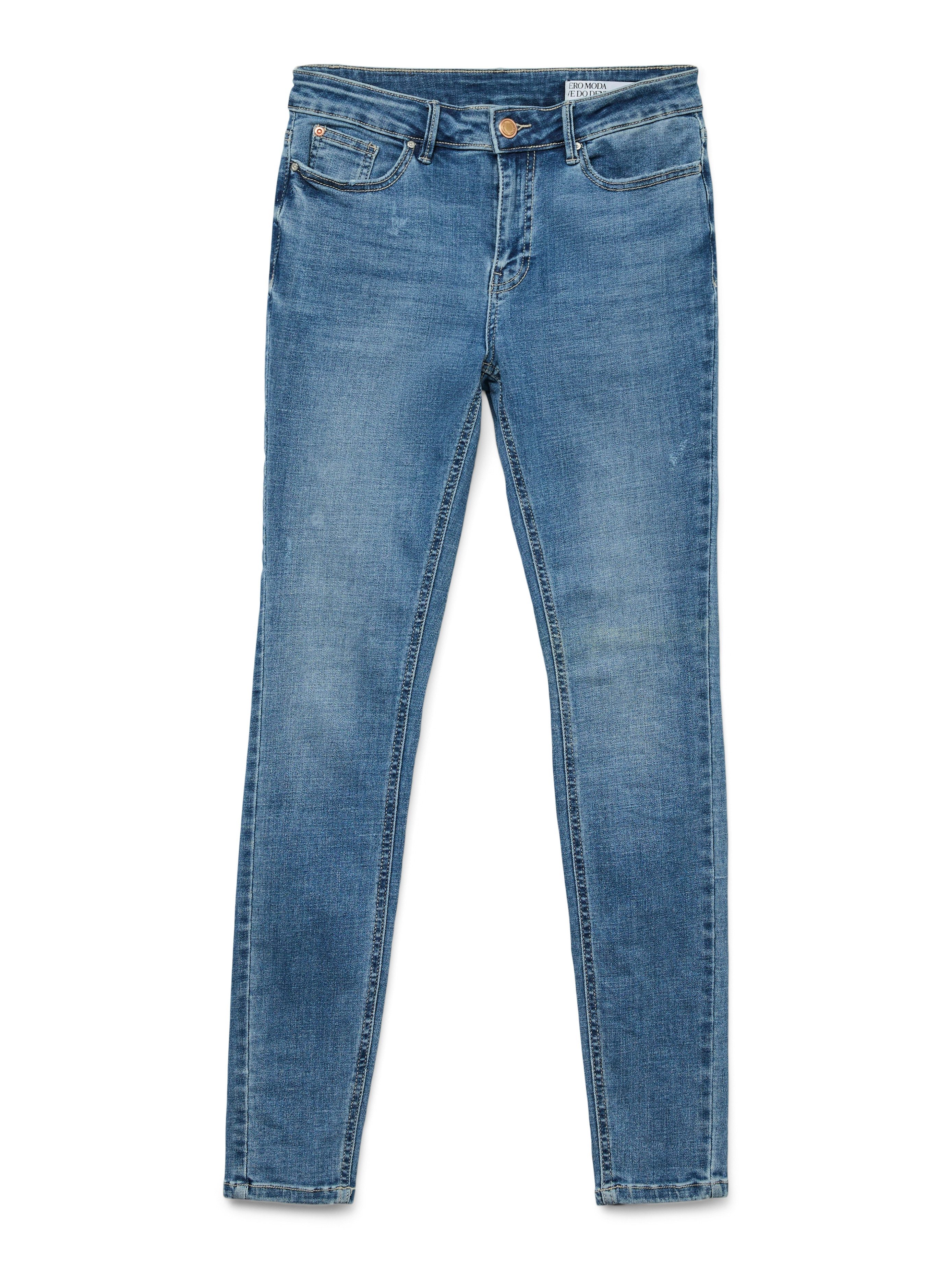 Vero Moda Skinny-fit-Jeans VMFLASH MR SKINNY JEANS LI347 NOOS Baumwollmischung mit Stretch, regular waist, skinny fit