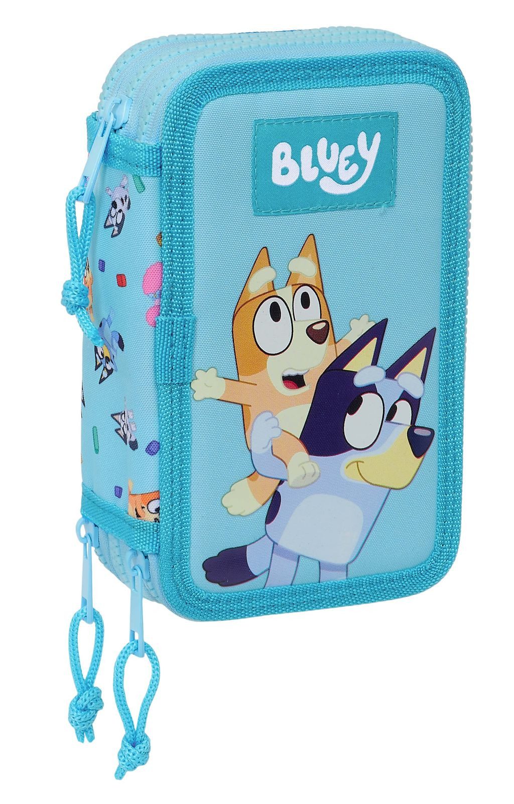 safta Federmäppchen Bluey - "Bluey & Bingo" Mäppchen Federmappe, 37 Teile, 3-fach gefüllt, (37-tlg., Unisex), Reißverschluss