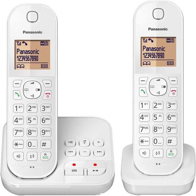 Panasonic »Panasonic KX TGC422GW Schnurlostelefon mit Anrufbeantworter weiß« Schnurloses DECT Telefon  - Onlineshop OTTO