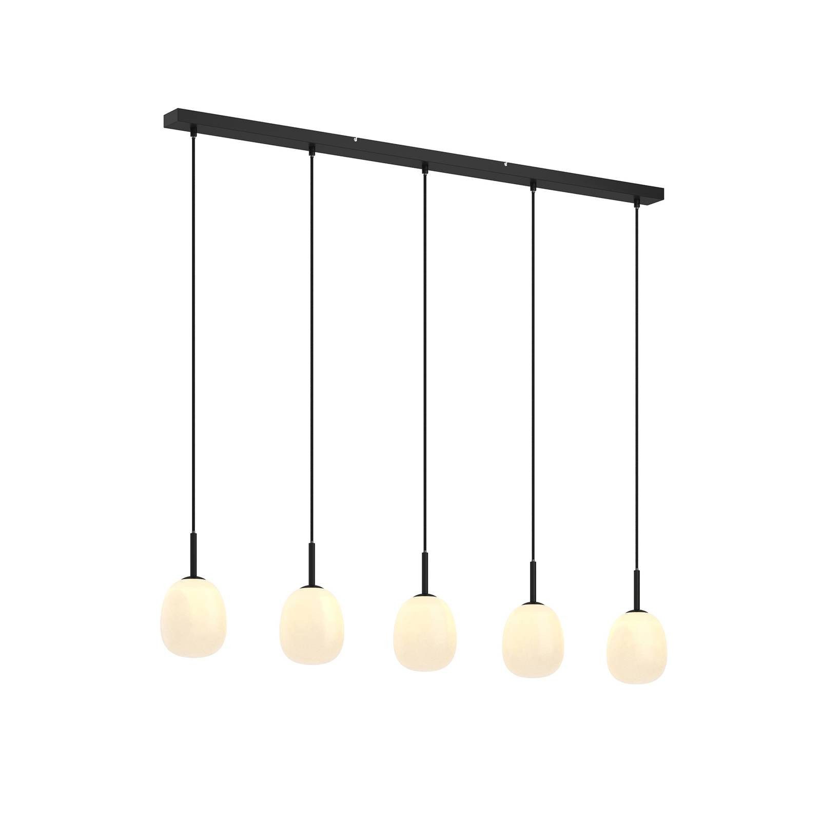 Lindby Hängeleuchte Etiena, Glas Schwarz IP20, 5 x 40 W