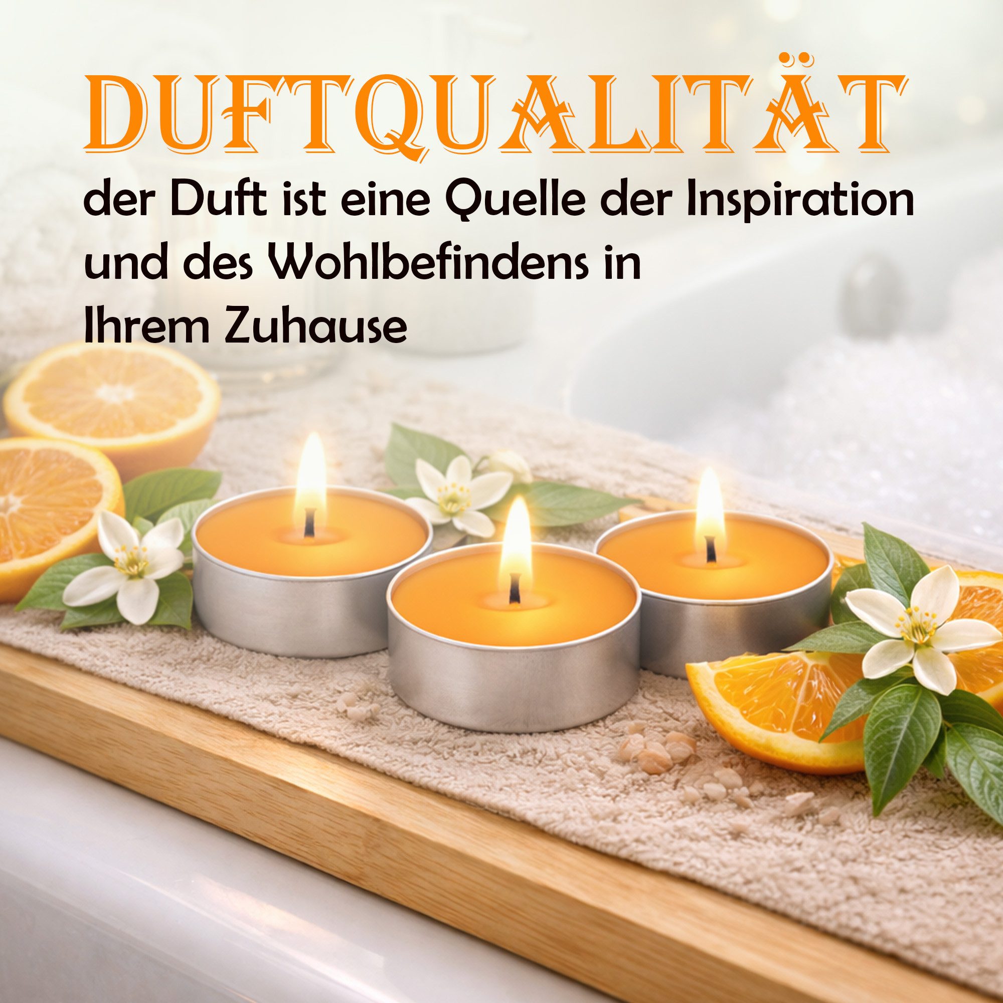 HS Candle Teelicht Duftkerze 4 Stunden Brenndauer (54-tlg), Teelicht Kerzen aus Wachs, Ø4 cm, Made in EU, Indoor & Outdoor – Bild 4 von 5