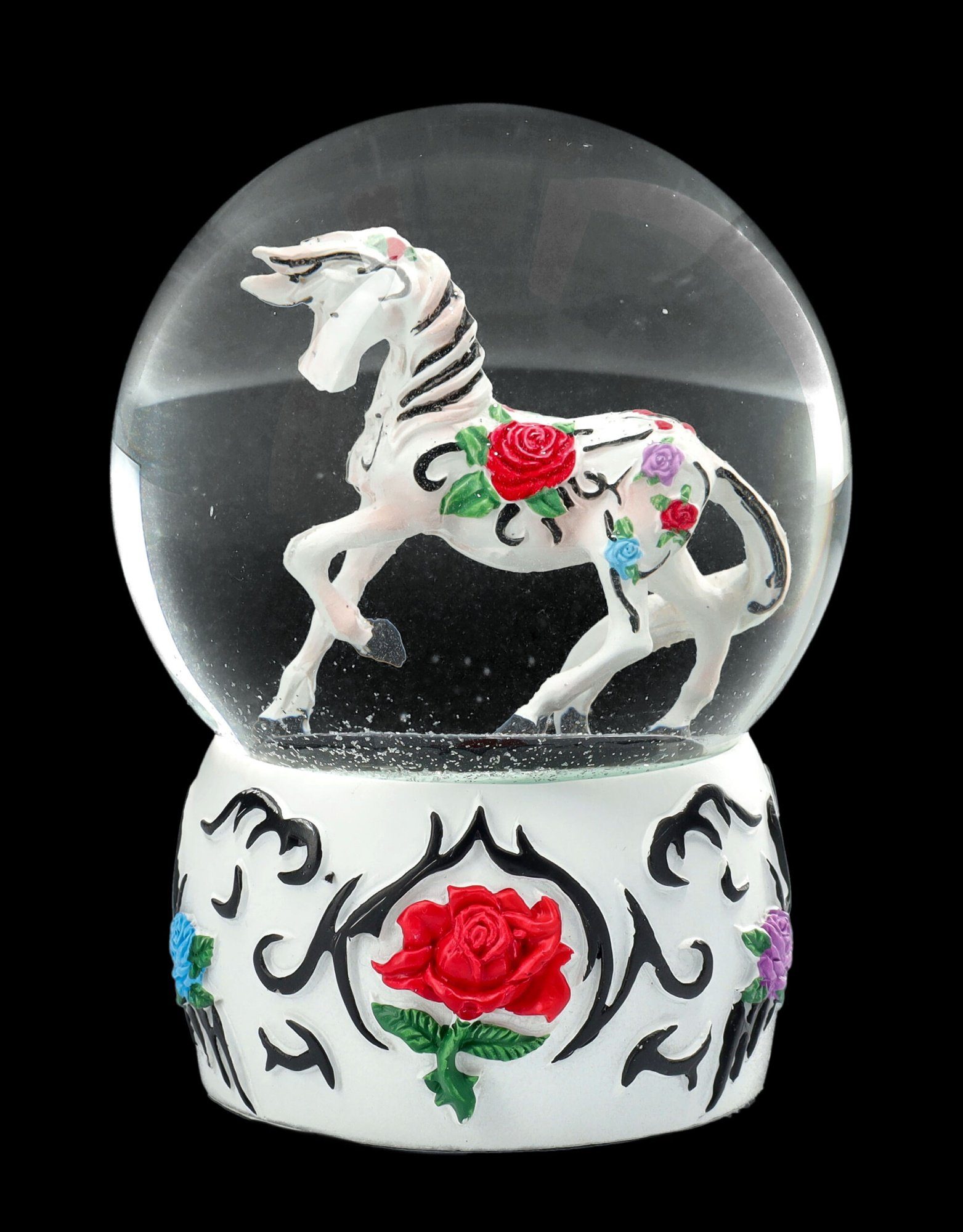 Figuren Shop GmbH Schneekugel Schneekugel Pferd - Tribal Rose - Fantasy Dekoration