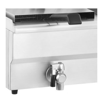 Royal Catering Fritteuse Doppel Elektro-Fritteuse - 2 x 16 Liter mit Ablasshahn