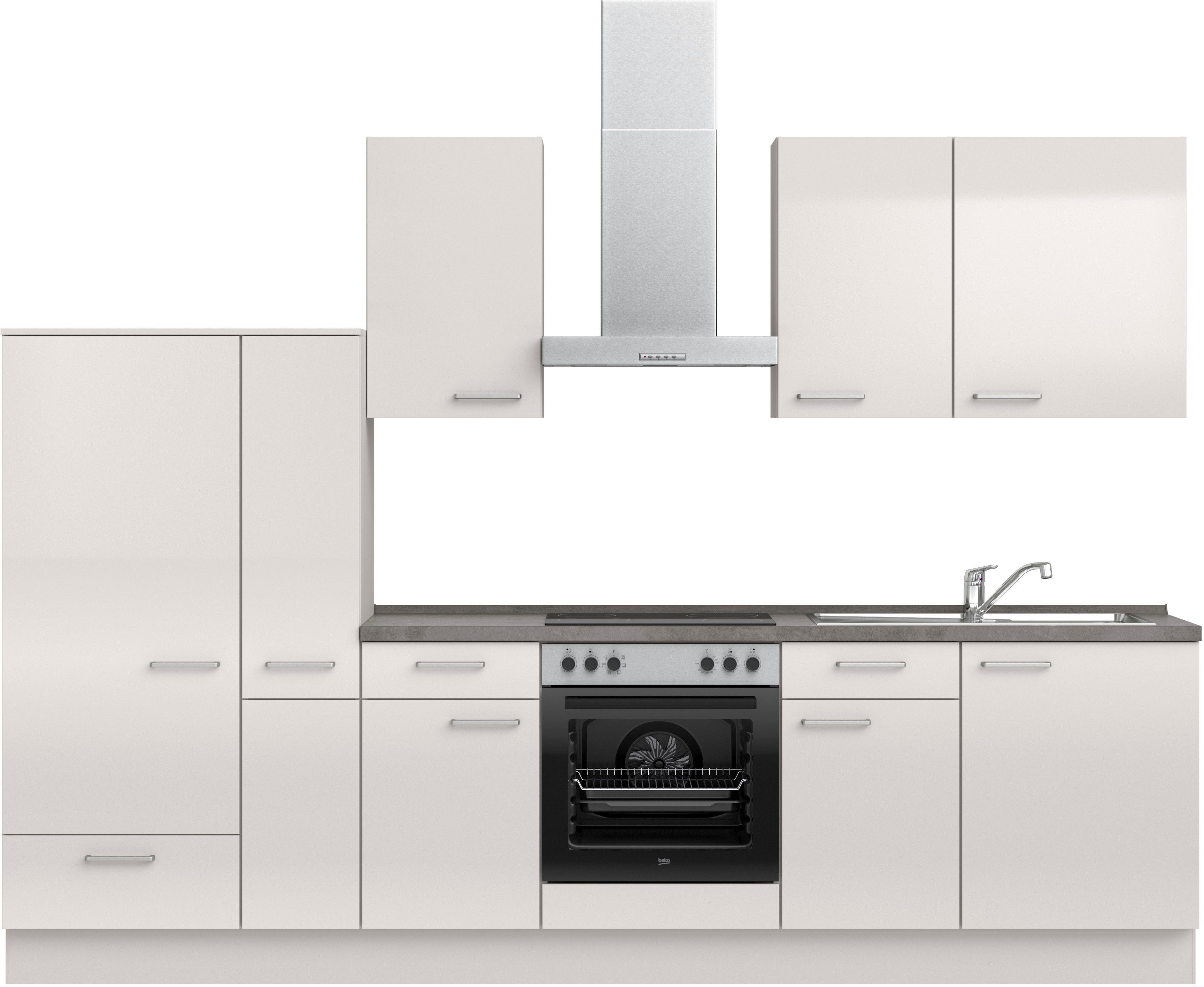 nobilia® Küchenzeile "Flash I", vormontiert, Ausrichtung wählbar, Breite 300 cm, wahlw. mit E-Geräten