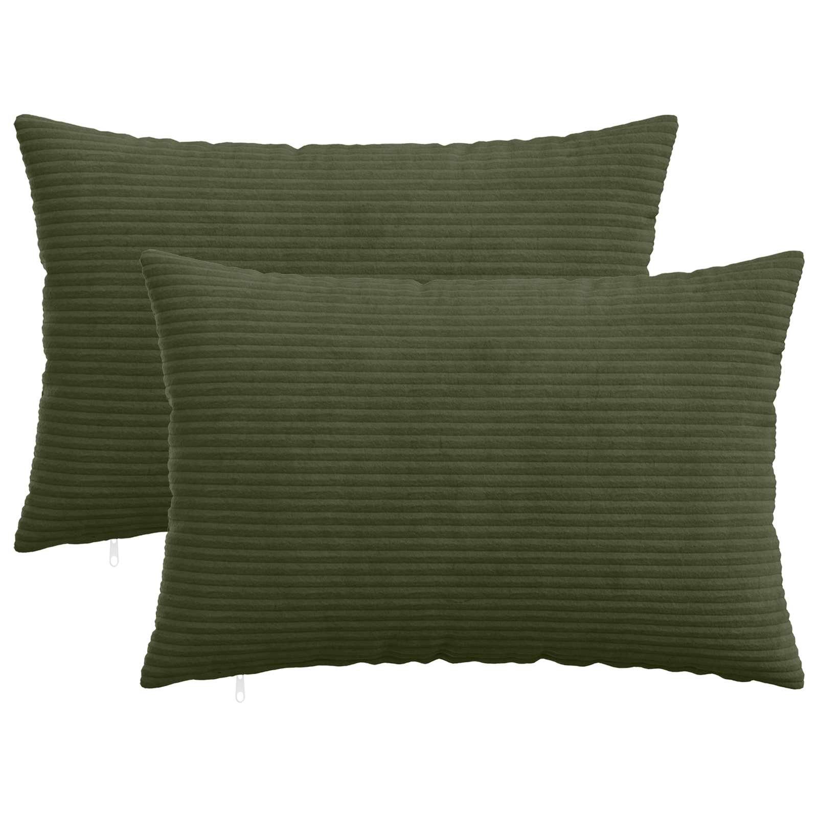 vidaXL Kissenbezug Kissenbezug 2 pcs HEERLEN Grün 40 x 60 cm Cord, (2 Stück)