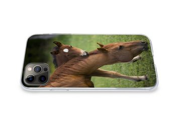 MuchoWow Handyhülle Pferde - Gras - Porträt, Handyhülle Apple iPhone 12 Pro Max, Smartphone-Bumper, Print, Handy
