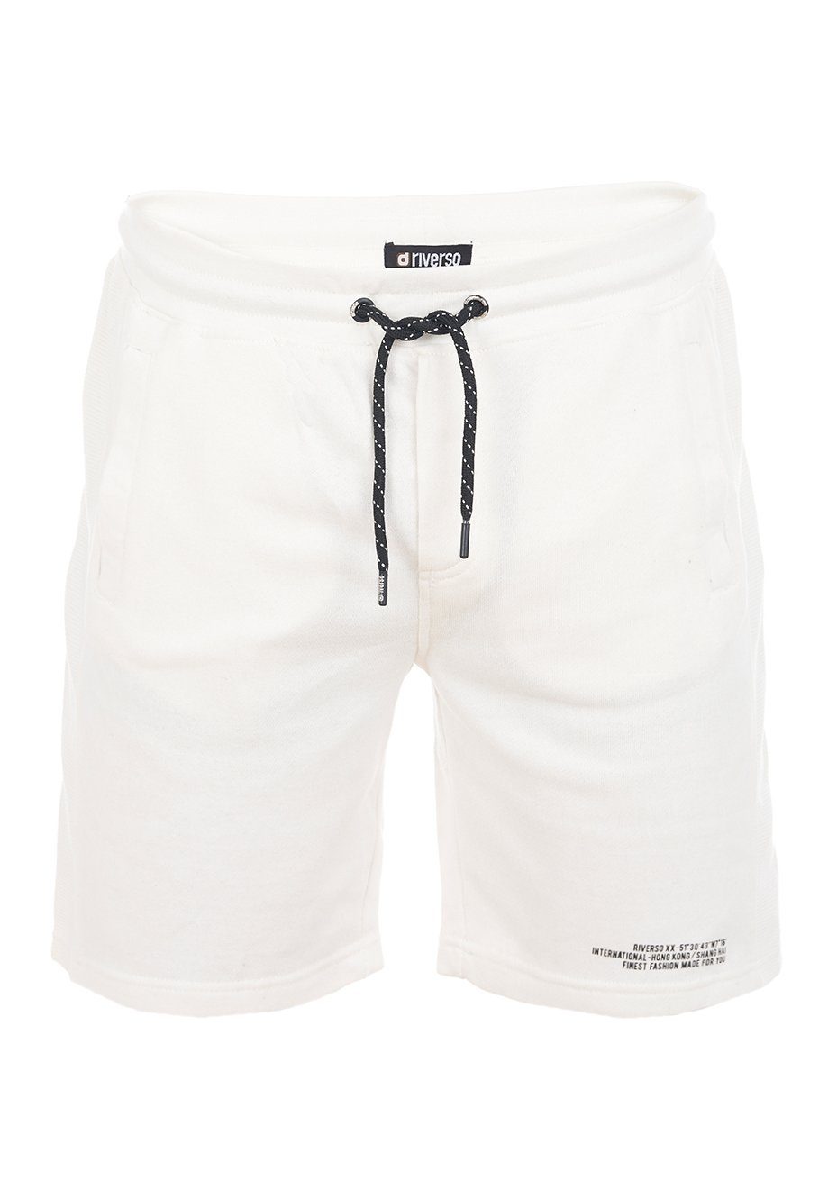 riverso Sweatshorts Herren Sportshorts RIVBlake Regular Fit Bermudashort mit Kordelzug Offwhite