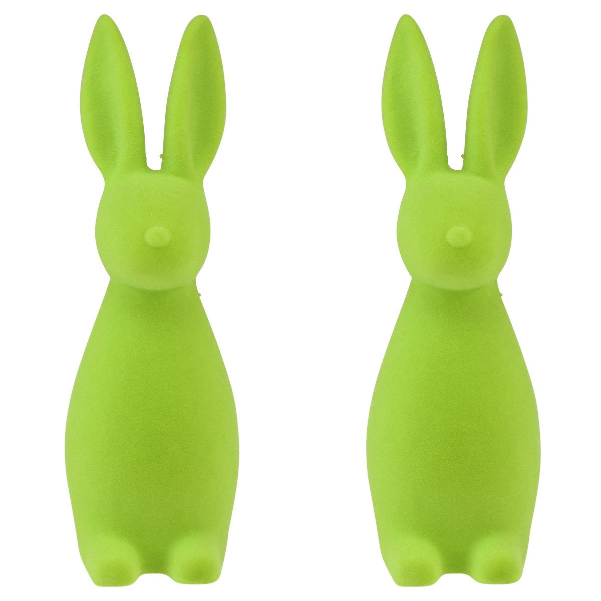 Florists Products Osterhase Beflockte Hasenfigur Tischdekoration Osterdeko Frühling, 2 Stück