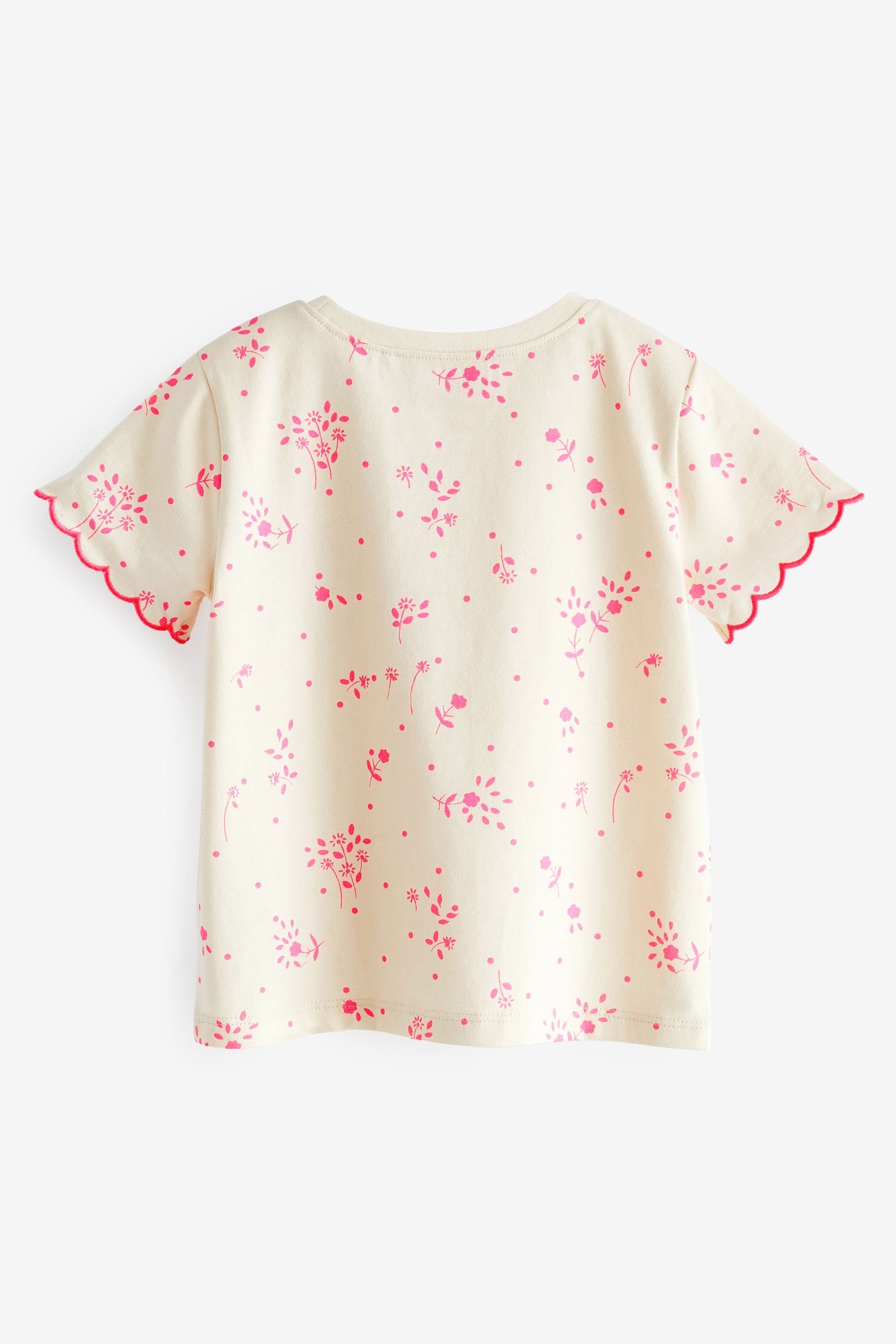 T-Shirt Pink Ditsy Fluro Next Bogenkante T-Shirt (1-tlg) mit