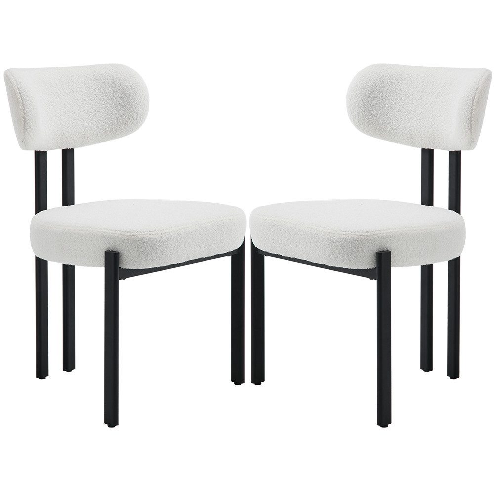 WAHSON OFFICE CHAIRS Esszimmerstuhl aus Teddystoff 2er Set Küchenstuhl mit günstig online kaufen