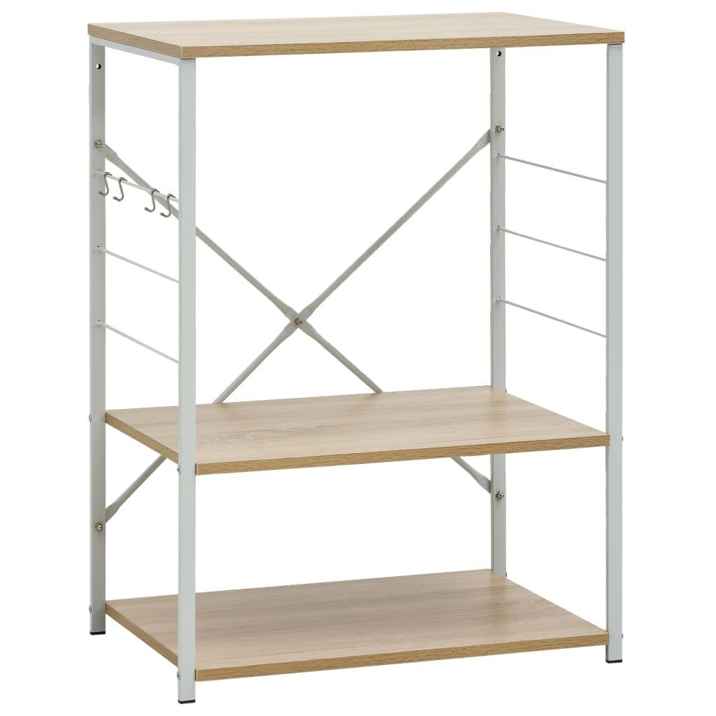 vidaXL Schubkasteneinsatz Mikrowellenregal Weiß Eiche 60×39,6×79,5 günstig online kaufen