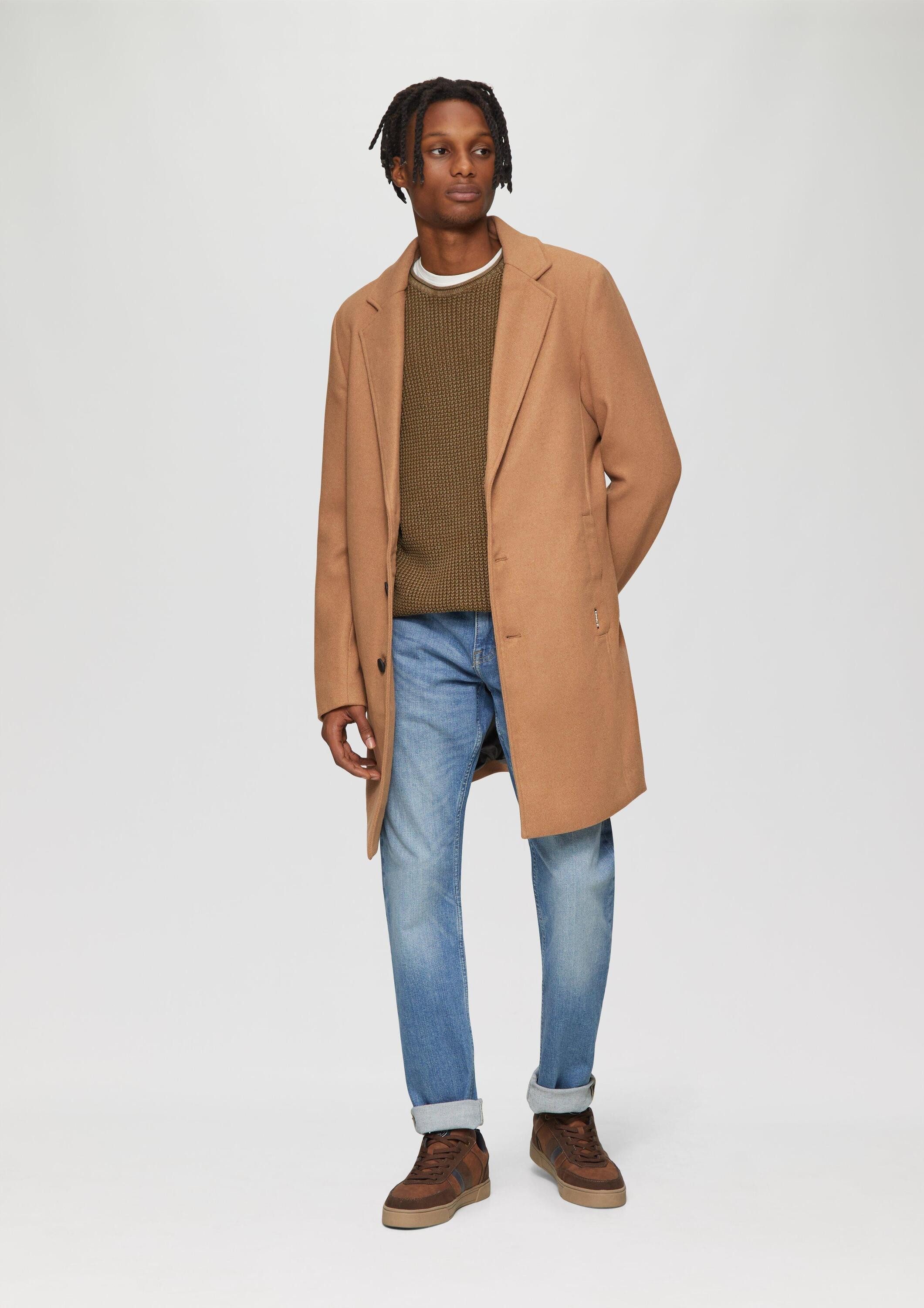 QS Funktionsmantel Outdoor-Mantel Mantel mit Reverskragen aus Wollmix