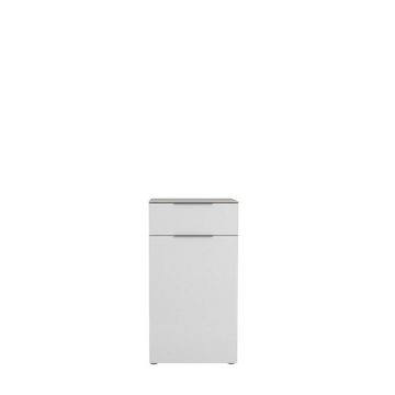 möbelando Kleiderschrank 25646568 (BxHxT: 53x99x40 cm) in anthrazit - Weißglas mit einer Schublade und einer Tür