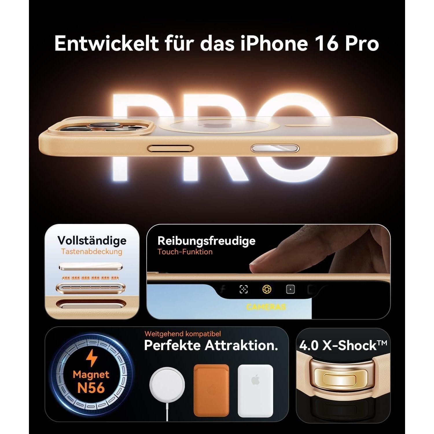 LuxusKollektion Handyhülle Schutzhülle iPhone 15 Pro Max MagSafe Kameraschutz Titan Blau