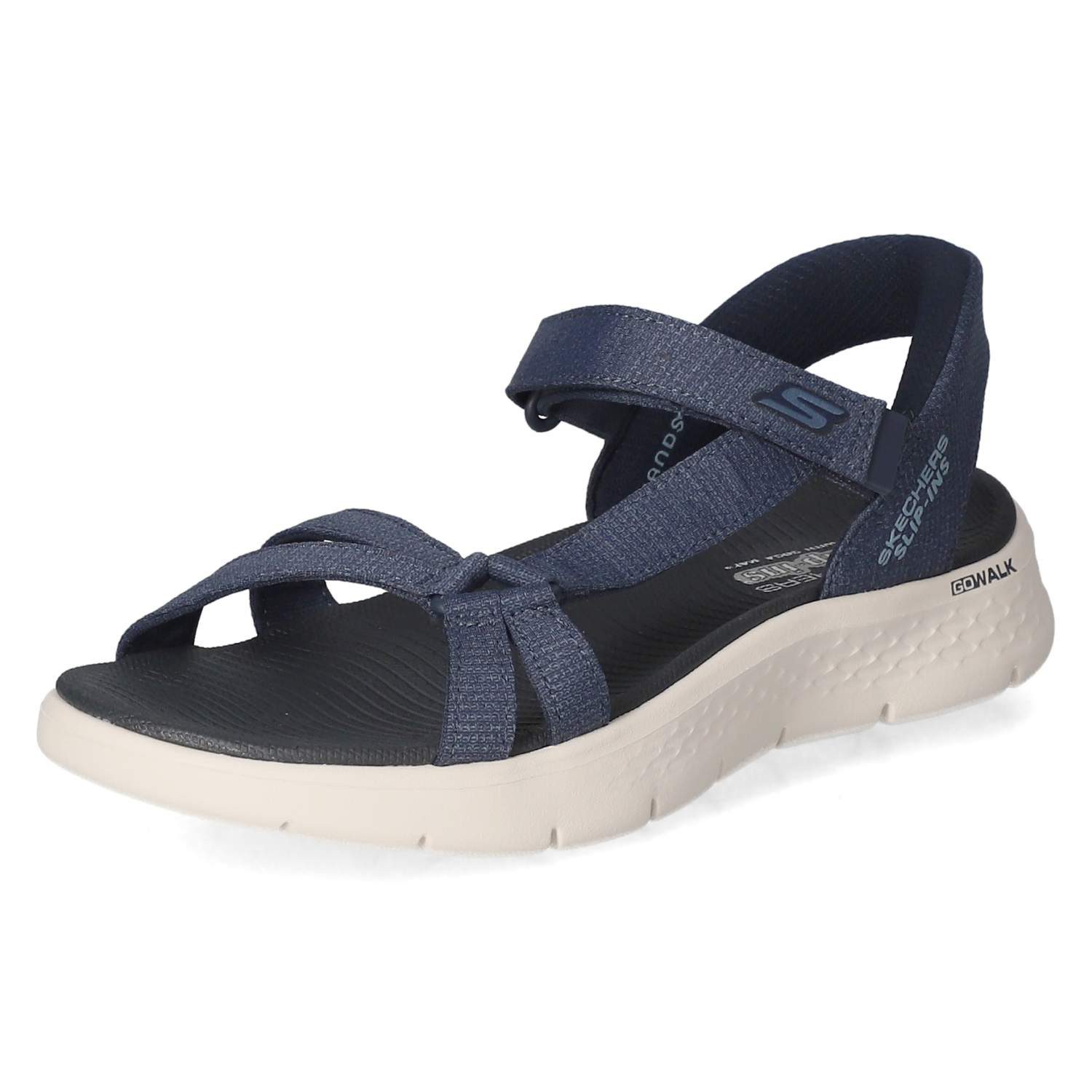 Skechers Skechers Flache Sandalen 141481 NVY Damen Textil blue Sandalette – Bild 2 von 5