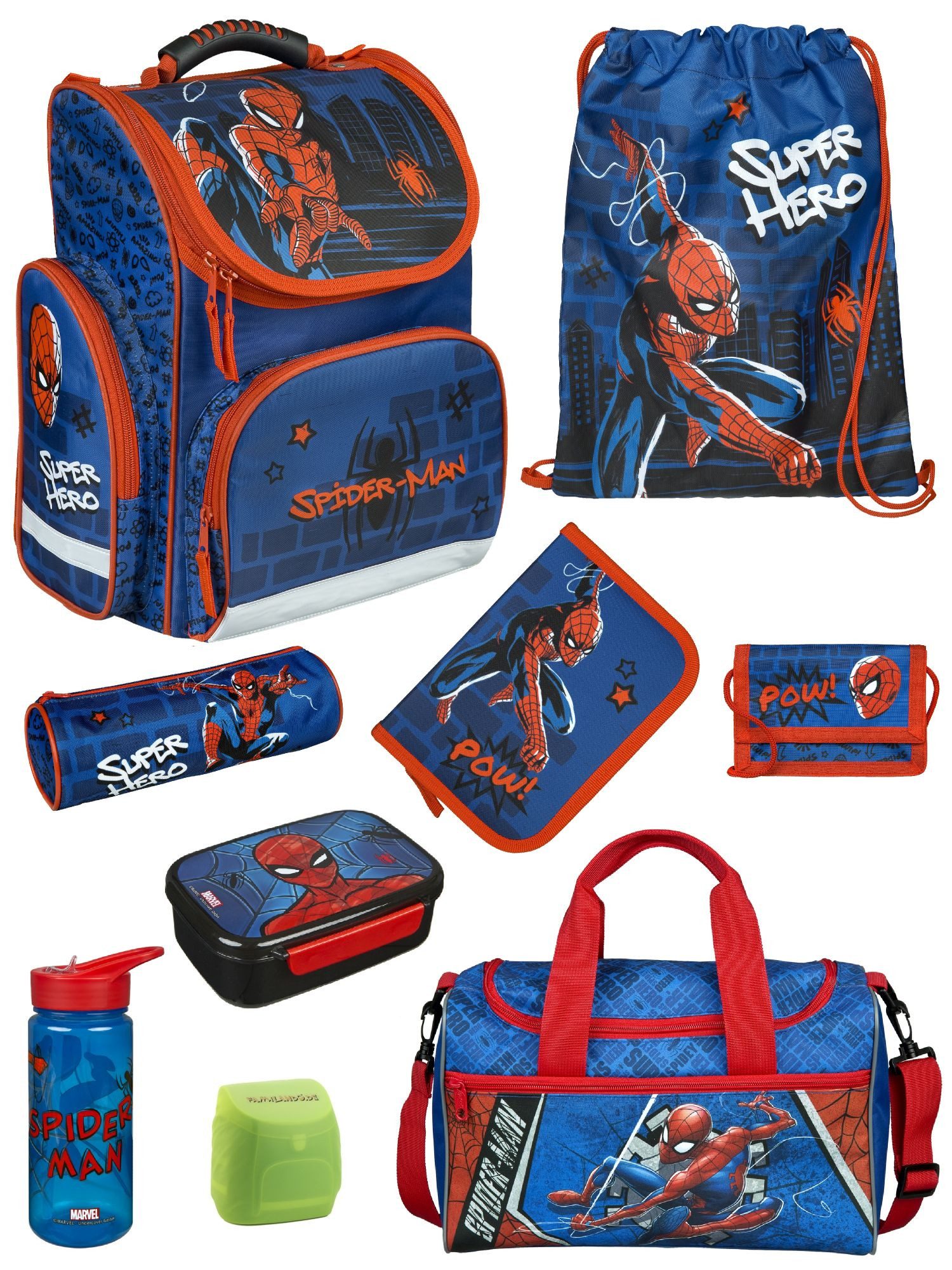 Schulranzen SPIDER-MAN Schultasche ab der 1. Klasse, Blau