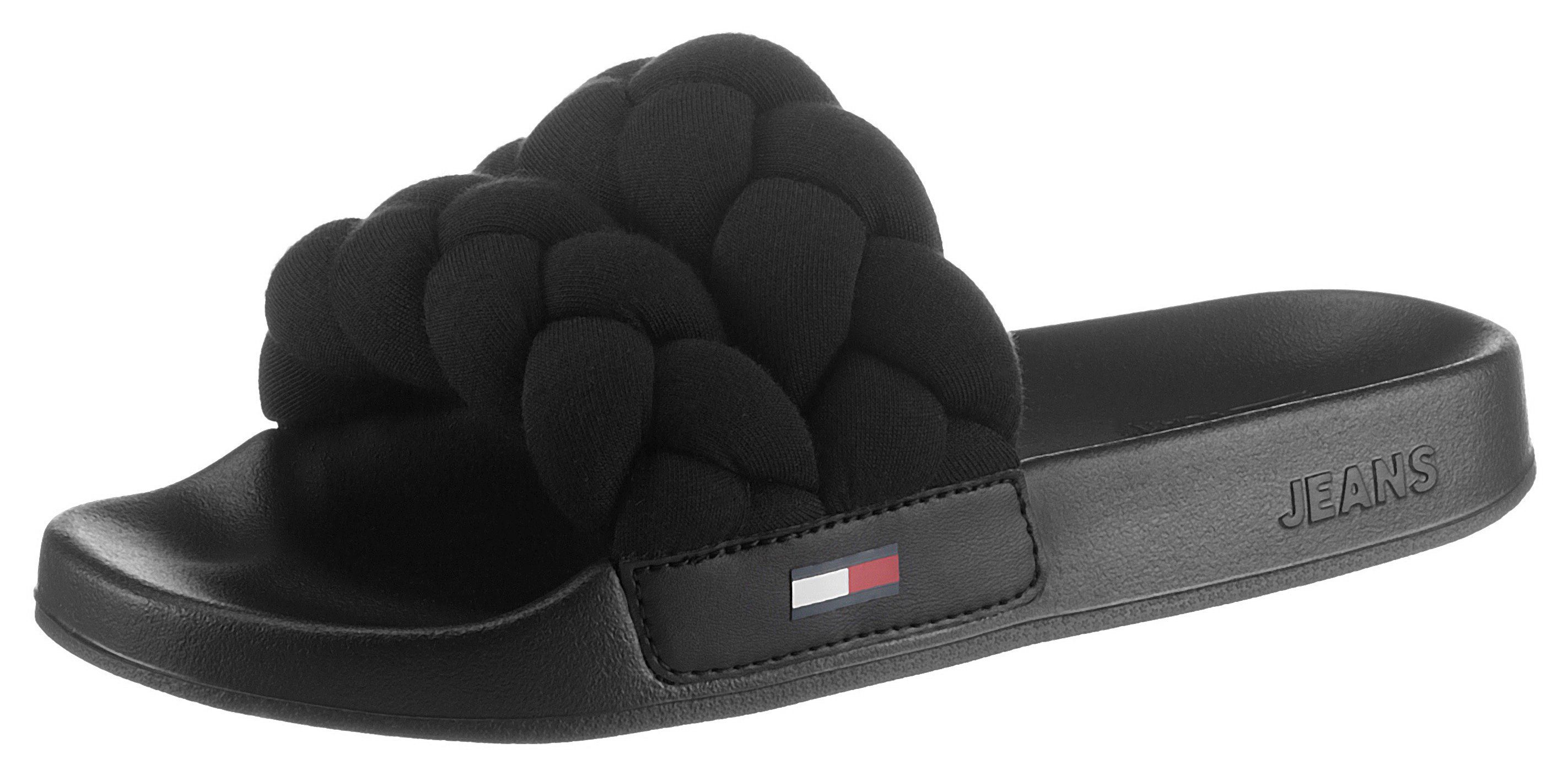 tommy jeans braided strap pool slide