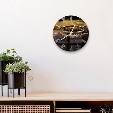 DEQORI Wanduhr 'Der eine Ring (HdR)' (Glas Glasuhr modern Wand Uhr Design Küchenuhr)