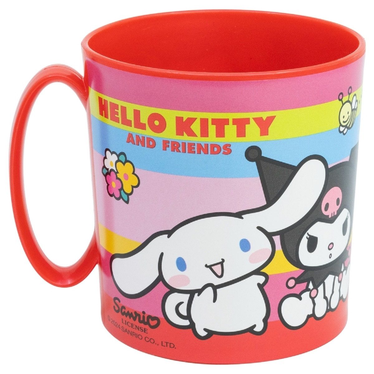 Storline Tasse Hello Kitty Mikrowellengeeigneter Kunststoffbecher 390 ml, Plastik