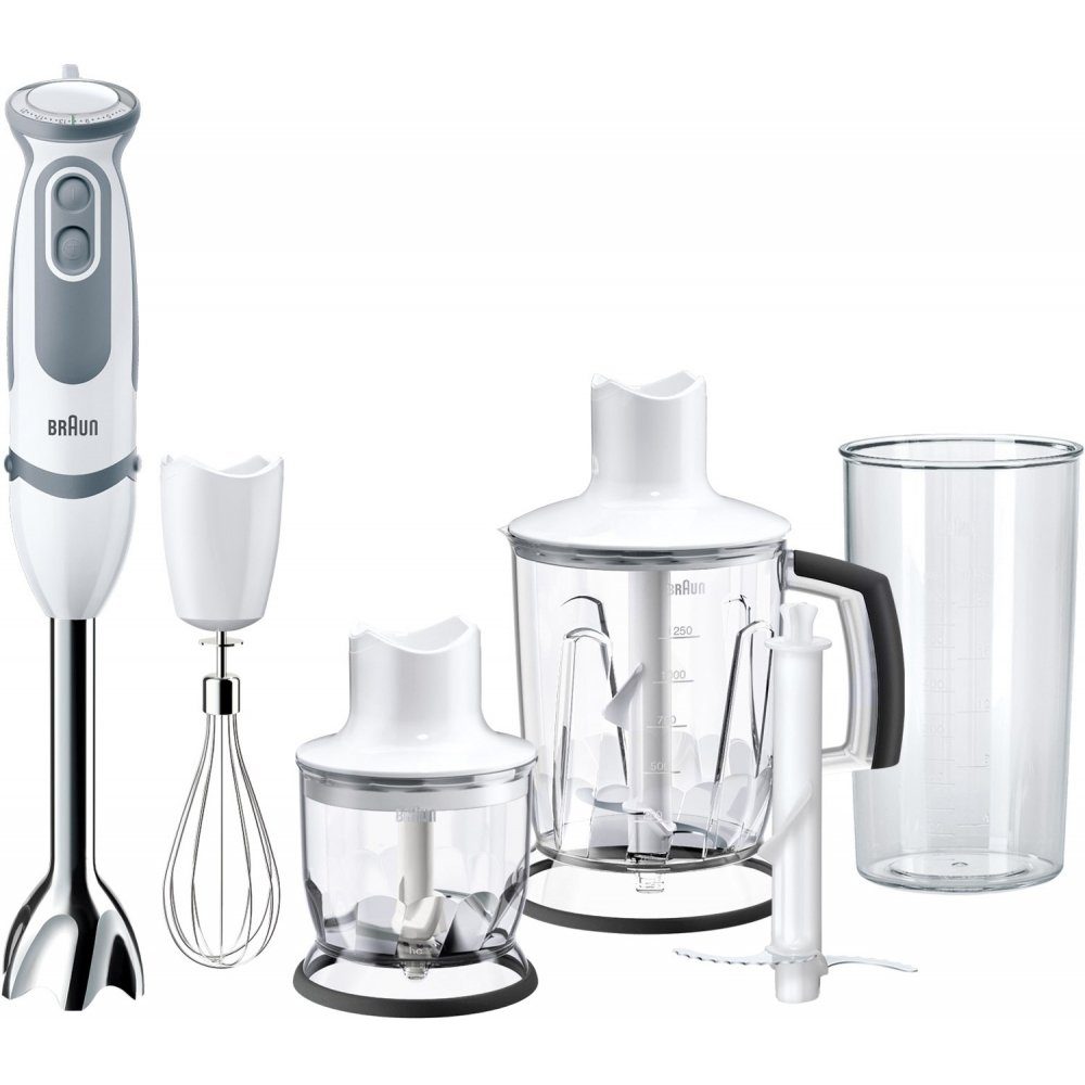 Braun Stabmixer MQ 5245 WH MultiQuick 5V - Stabmixer Set - weiß/grau, 1000 W