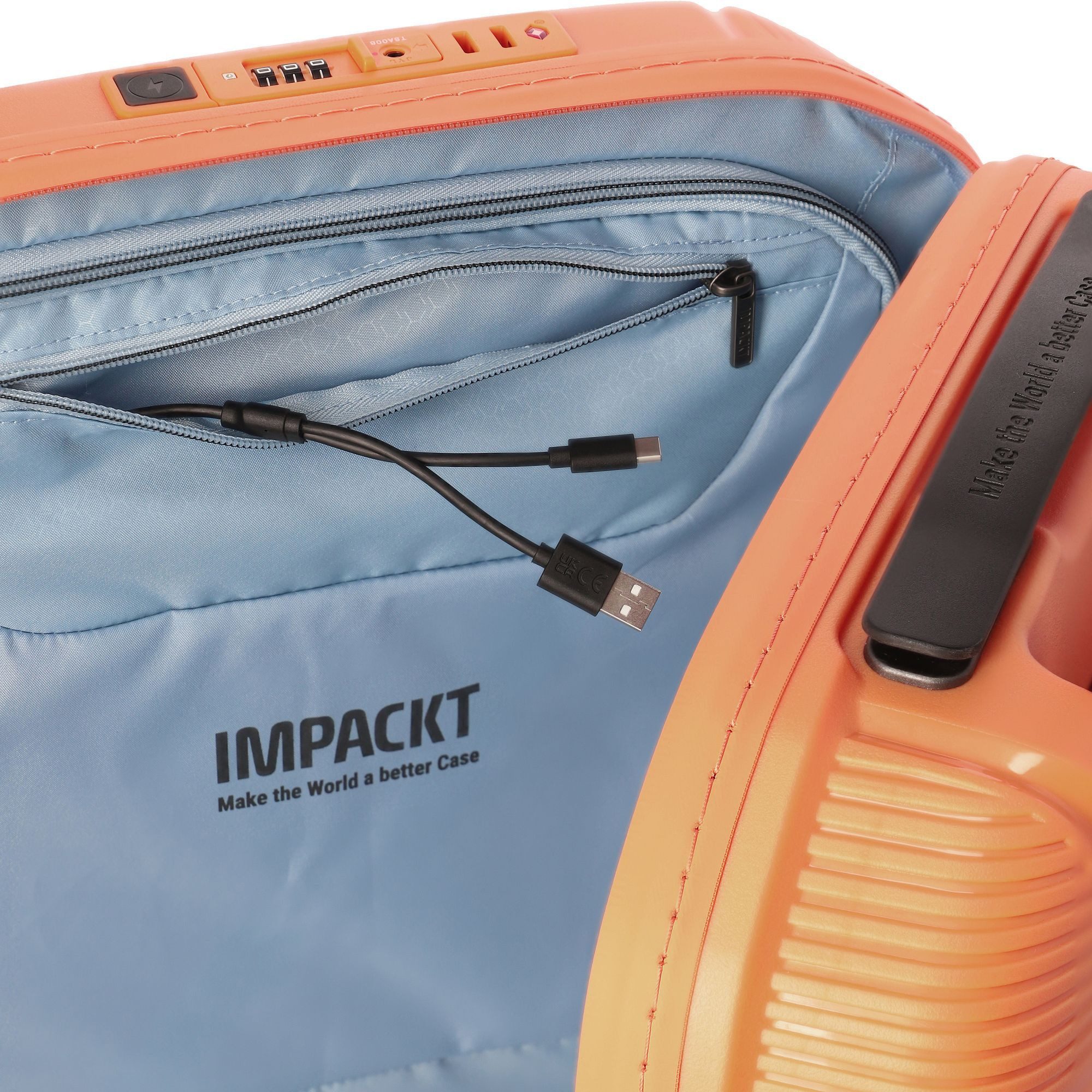 IMPACKT Handgepäck-Trolley IP1, 4 Rollen, Polypropylen