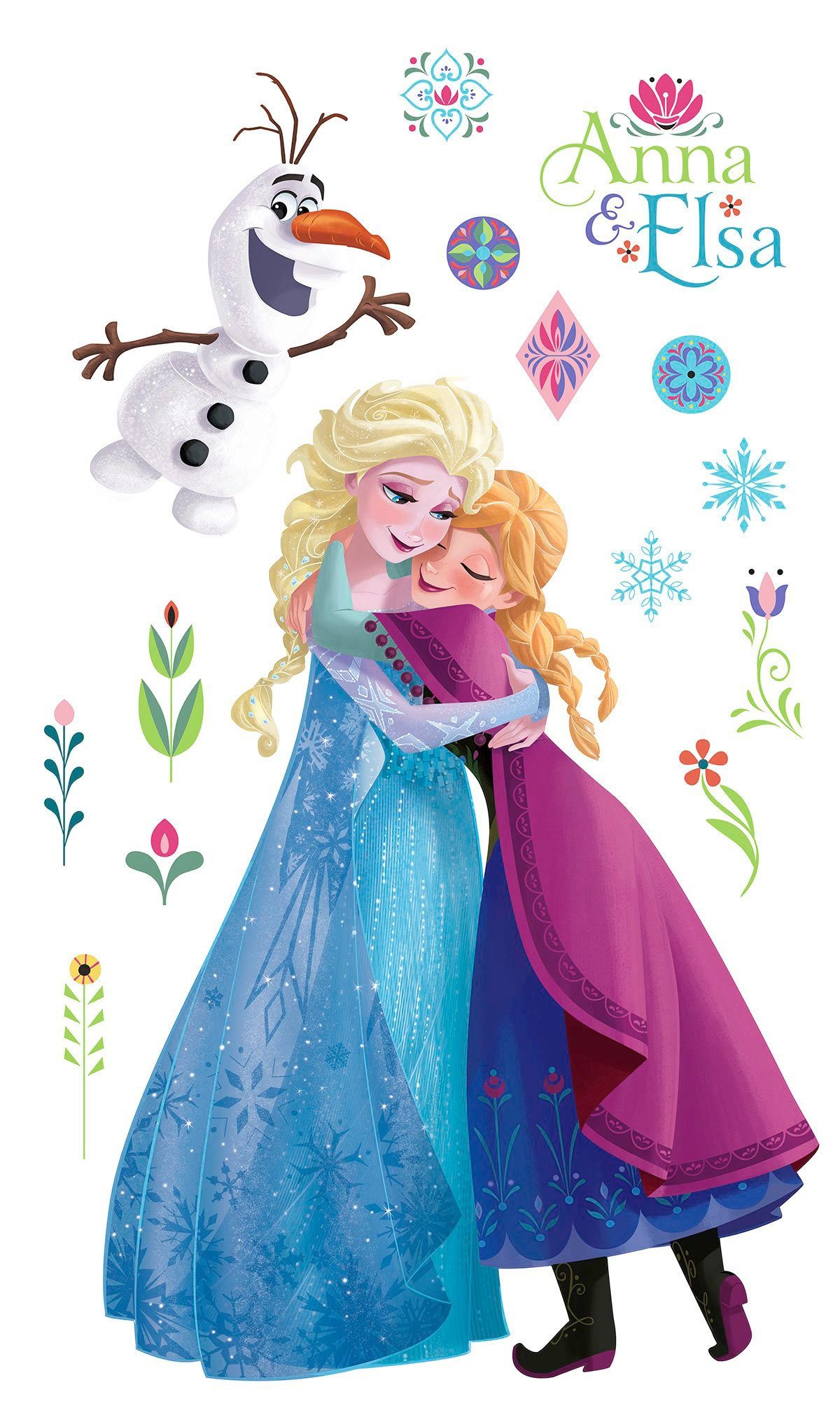 Komar Vliestapete Selbstklebende Vlies - Frozen Nordic Summer XXL - Розмір 127 x 200 cm, glatt, bedruckt, (1 St), Kinderzimmer