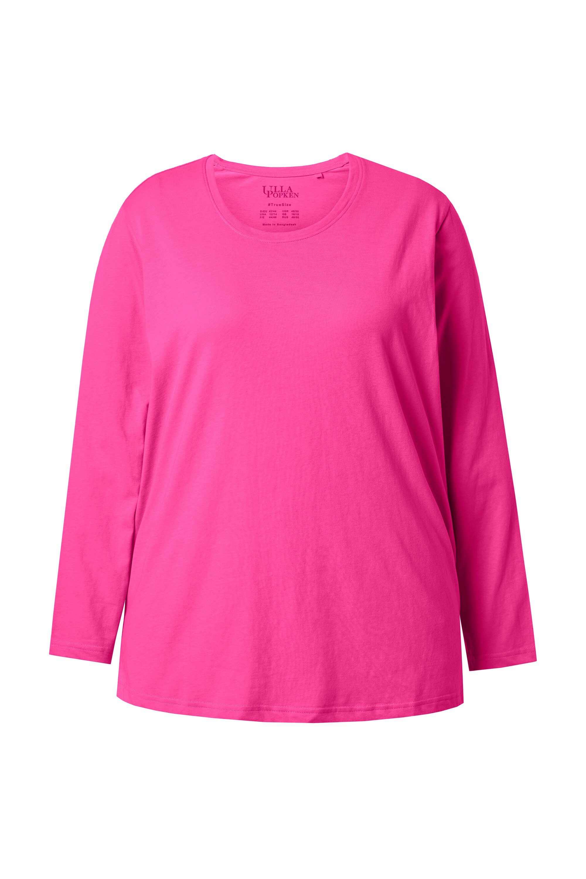 Ulla Popken T-Shirt Shirt Relaxed Rundhalsausschnitt Langarm günstig online kaufen