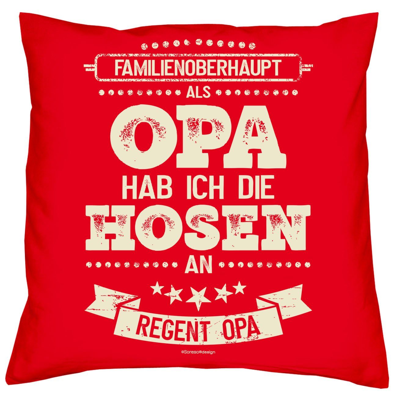 Soreso® Dekokissen Kissen-Set Als Opa schwarz für Als die Urkunden, Oma Weihnachtsgeschenk an ich an hab hab Großeltern ich Hosen mit die Hosen