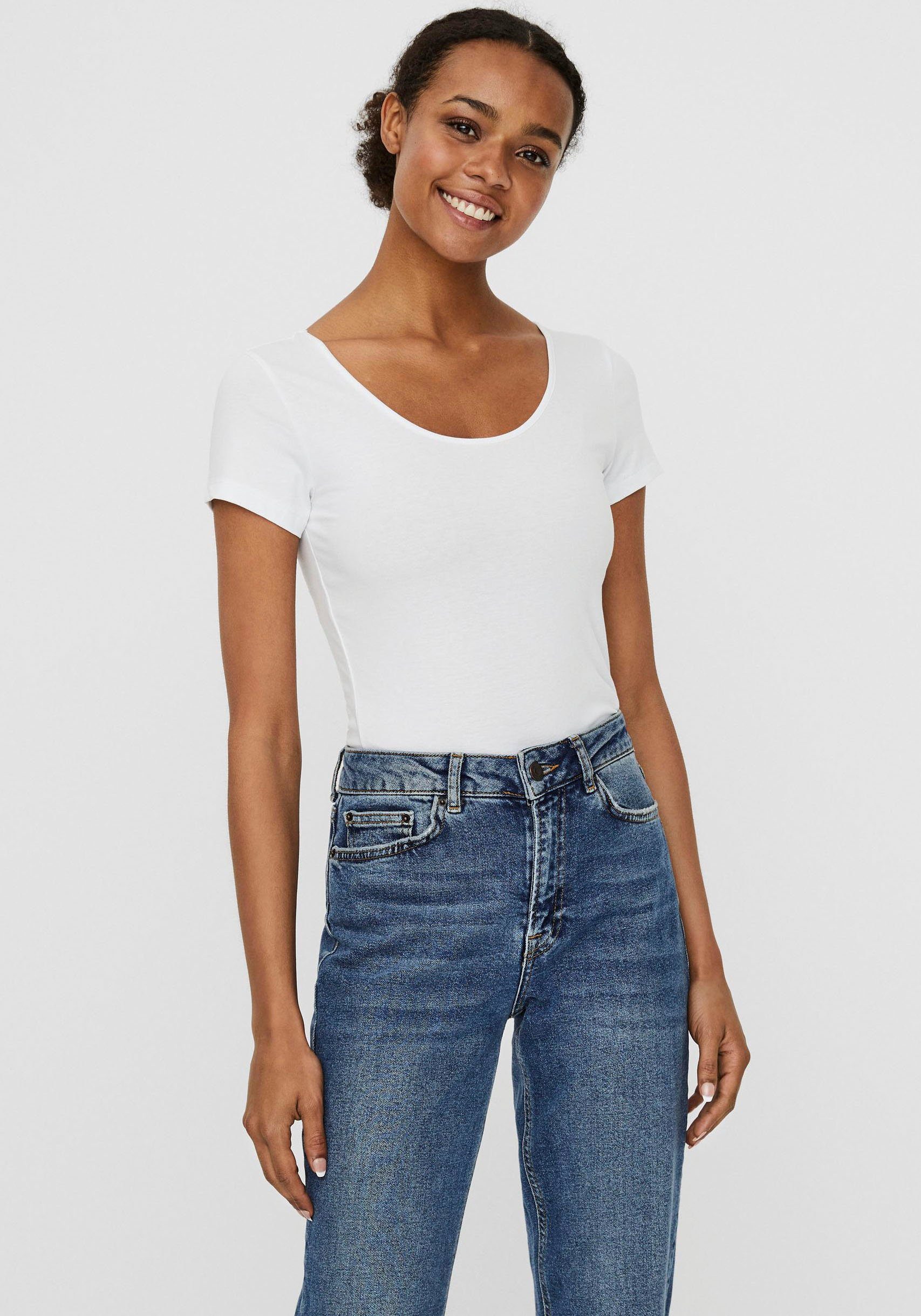 Vero Moda Rundhalsshirt VMMAXI MY SOFT SS U-NECK