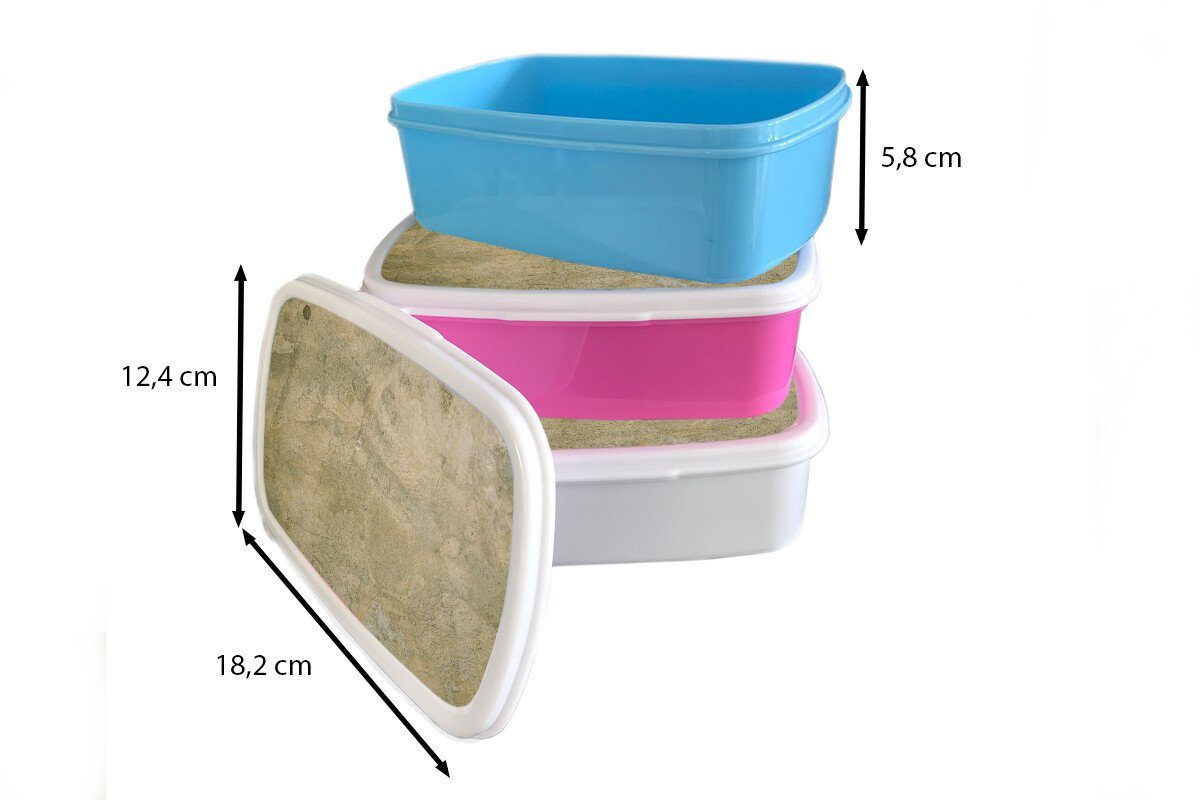 - Erde, Erwachsene, - Brotdose rosa Snackbox, Grau Kinder, (2-tlg), Wand Brotbox Kunststoff Kunststoff, Lunchbox für Mädchen, MuchoWow