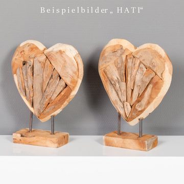 LebensWohnArt Dekoobjekt Herz-Figur HATI ca. H30cm aus massivem Teak
