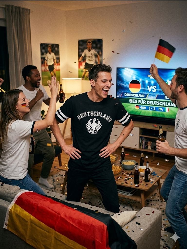 coole-fun-t-shirts Print-Shirt Deutschland T-Shirt WM 2026 Fan-Shirt Adler Fußball Weltmeister Deutschland T-Shirt Herren Weiss + Schwarz