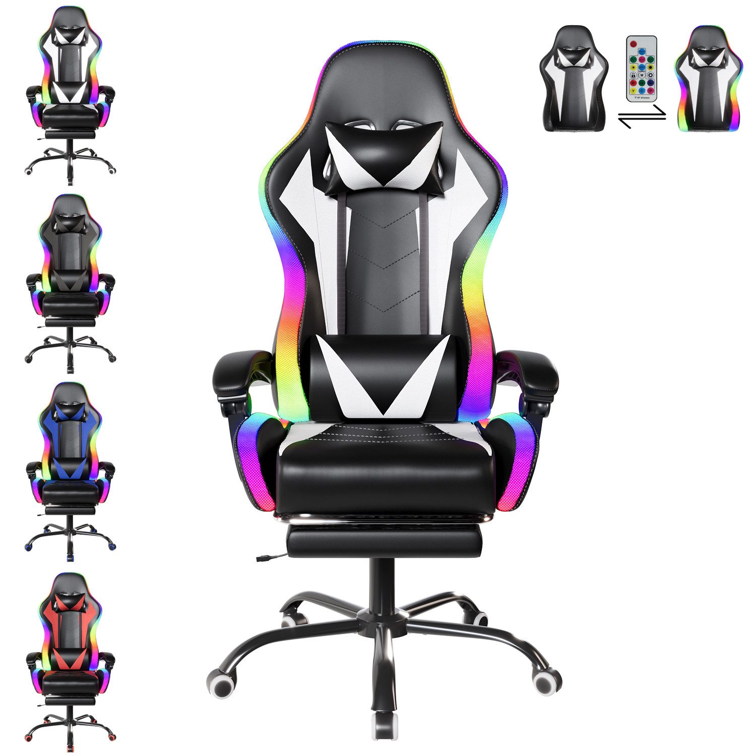 HOMALL Gaming-Stuhl LED Massage Bürostuhl mit günstig online kaufen