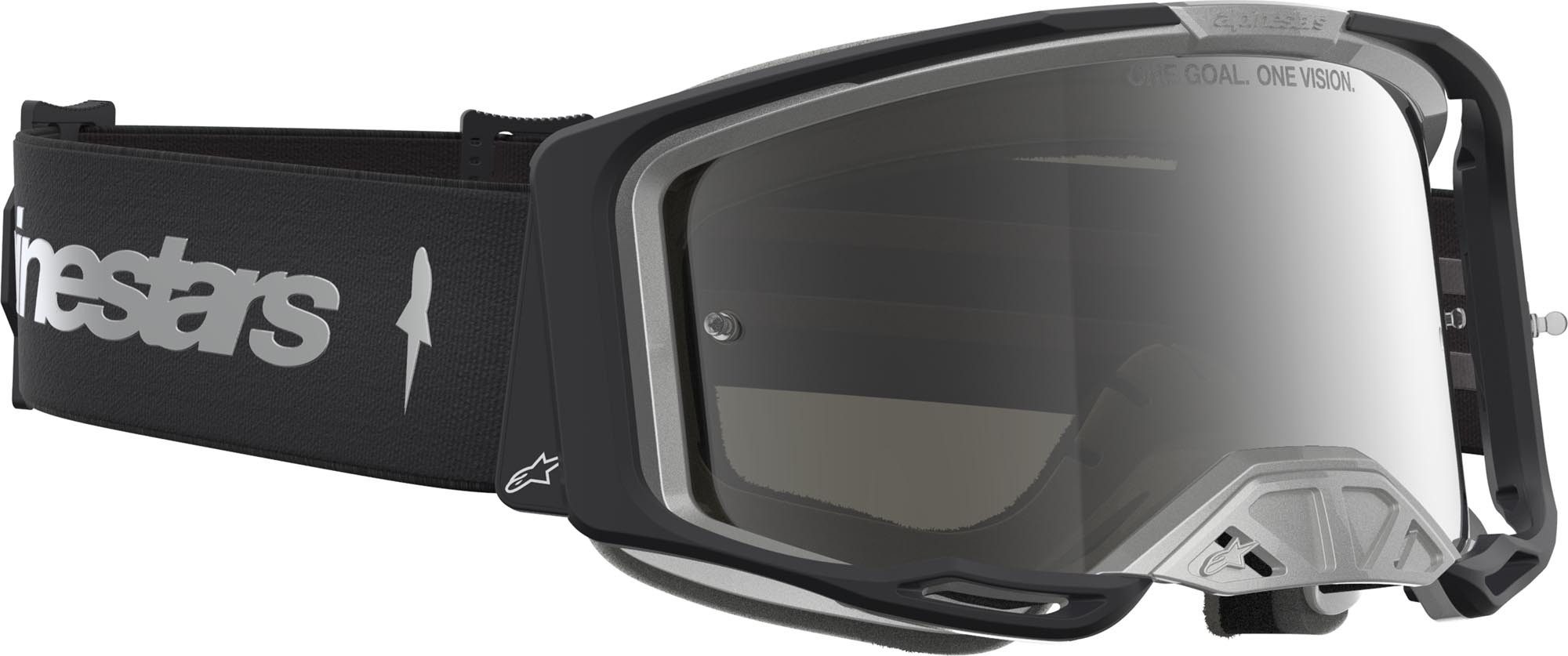 Alpinestars Motorradbrille Vision 8 Amber Mirror Motocross Brille, Antifog,Mit Band,Verspiegelt