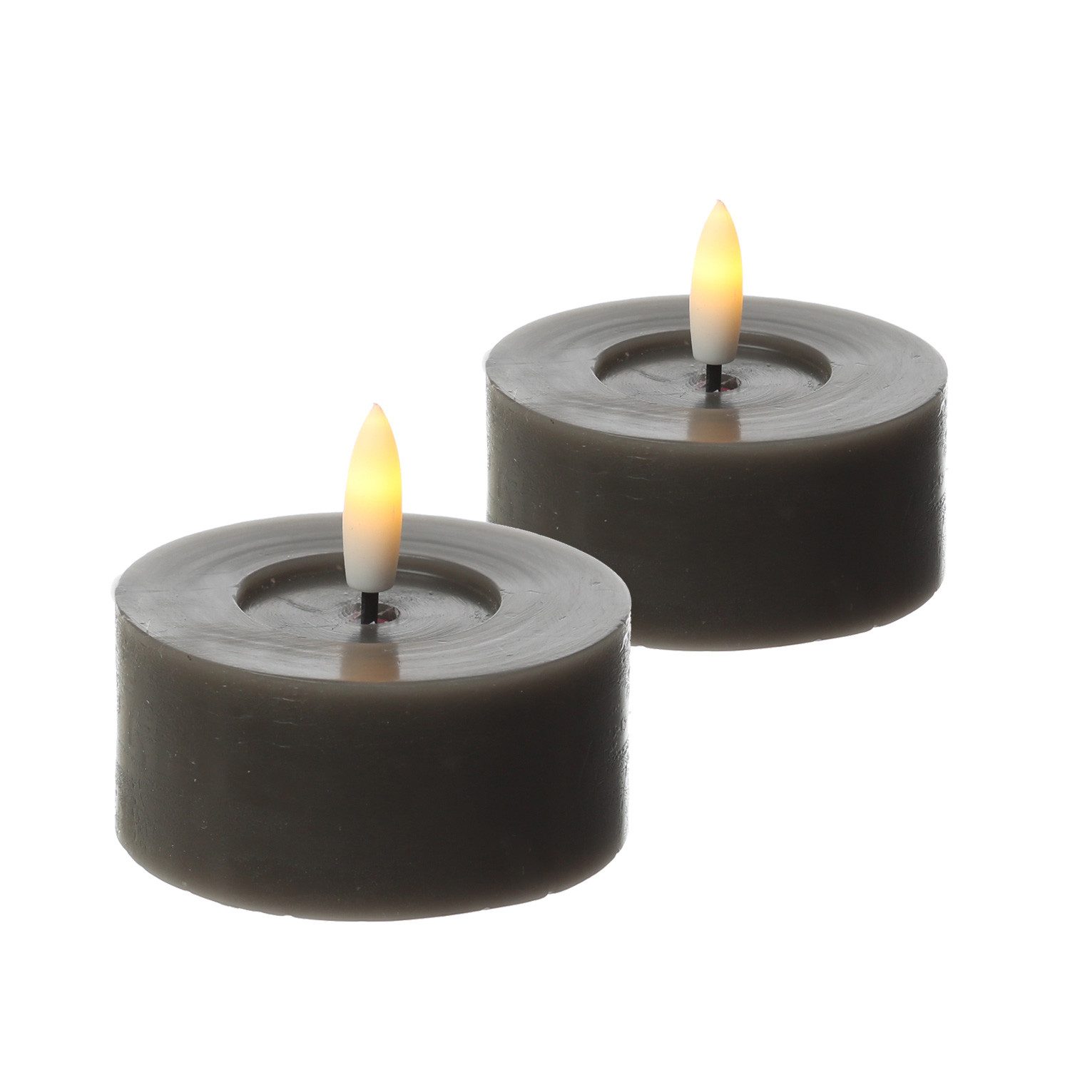 Adilina LED-Kerze LED Maxi Teelichter Lina Rustik Optik Echtwachs D: 7cm gr günstig online kaufen