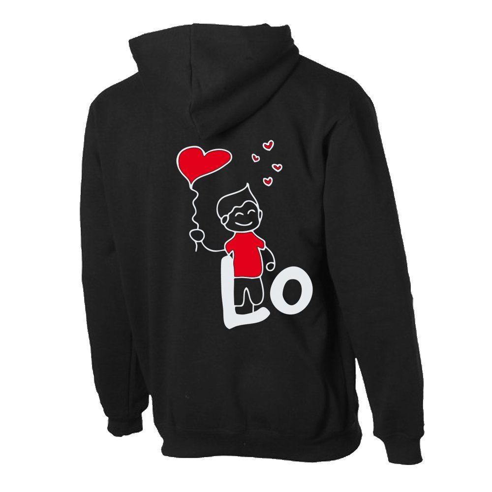 G-graphics Hoodie LO – VE (Partner- / Paar-Set, Einzelteile zum selbst zusammenstellen) Aufdruck auf der Vorder- oder Rückseiteseite wählbar